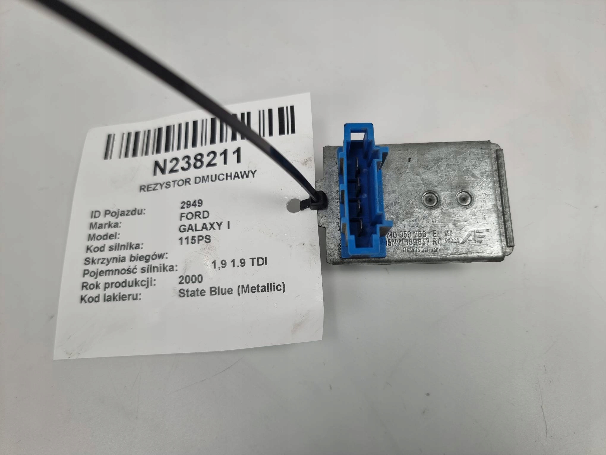 gebläsewiderstand 7M0959263E FORD GALAXY und