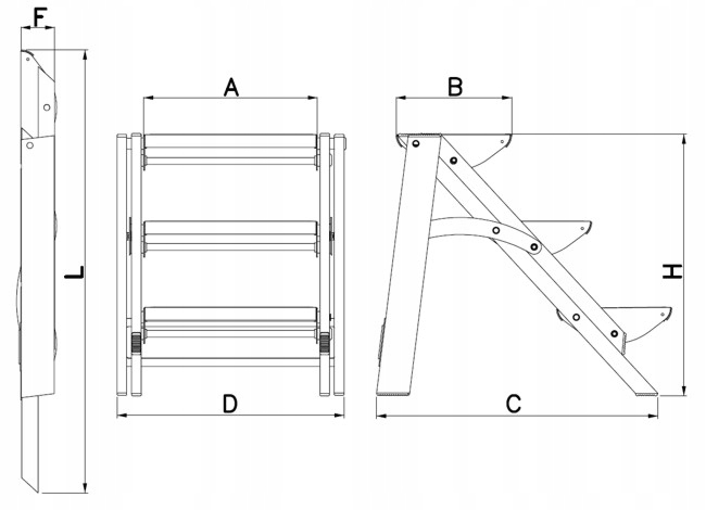 Drabina schodki stołek aluminiowy DRABEX TP 8122 — 7