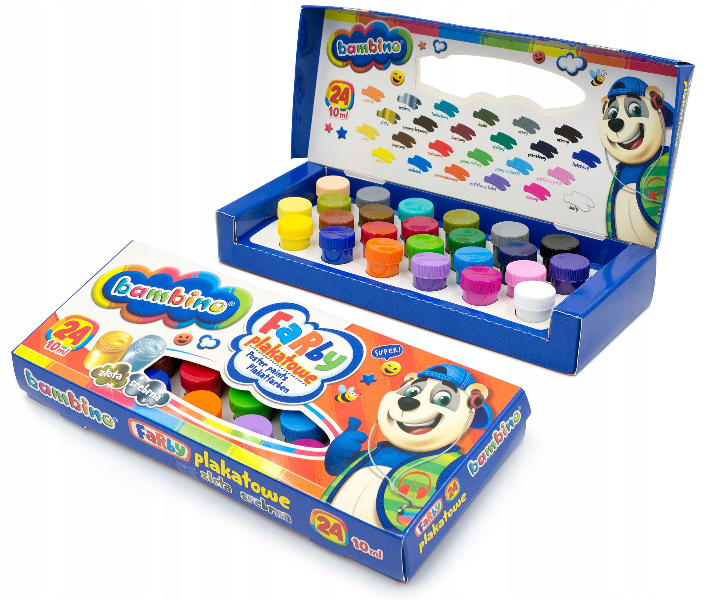 

Farby plakatowe Bambino 24 x 10 ml złota+sr