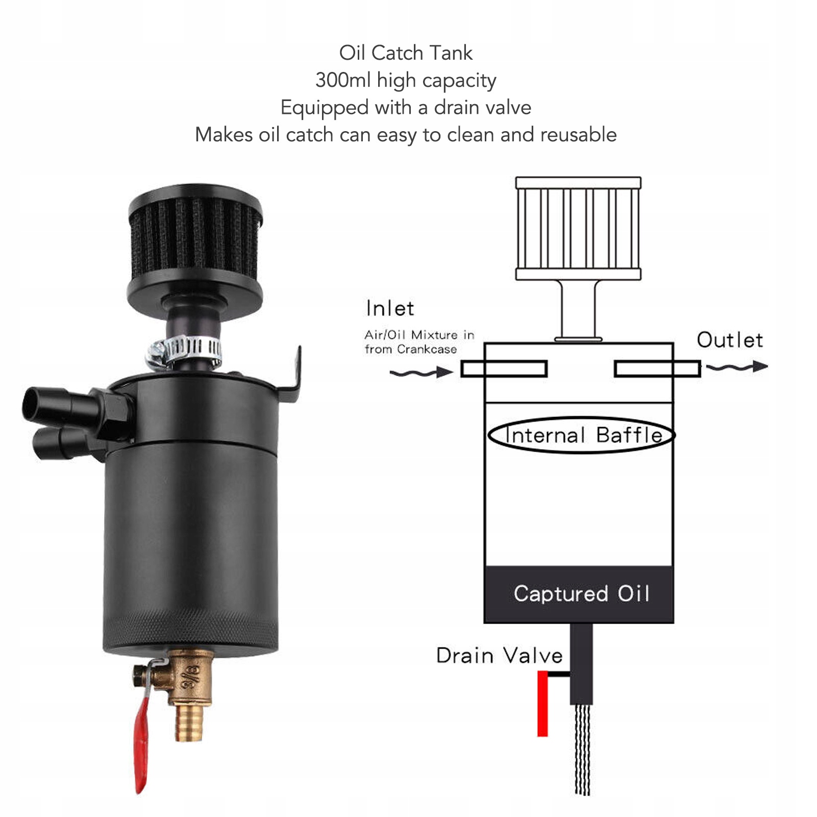 2-portowy pojemnik do ściągania oleju z zaworem Typ samochodu Niezdefiniowany