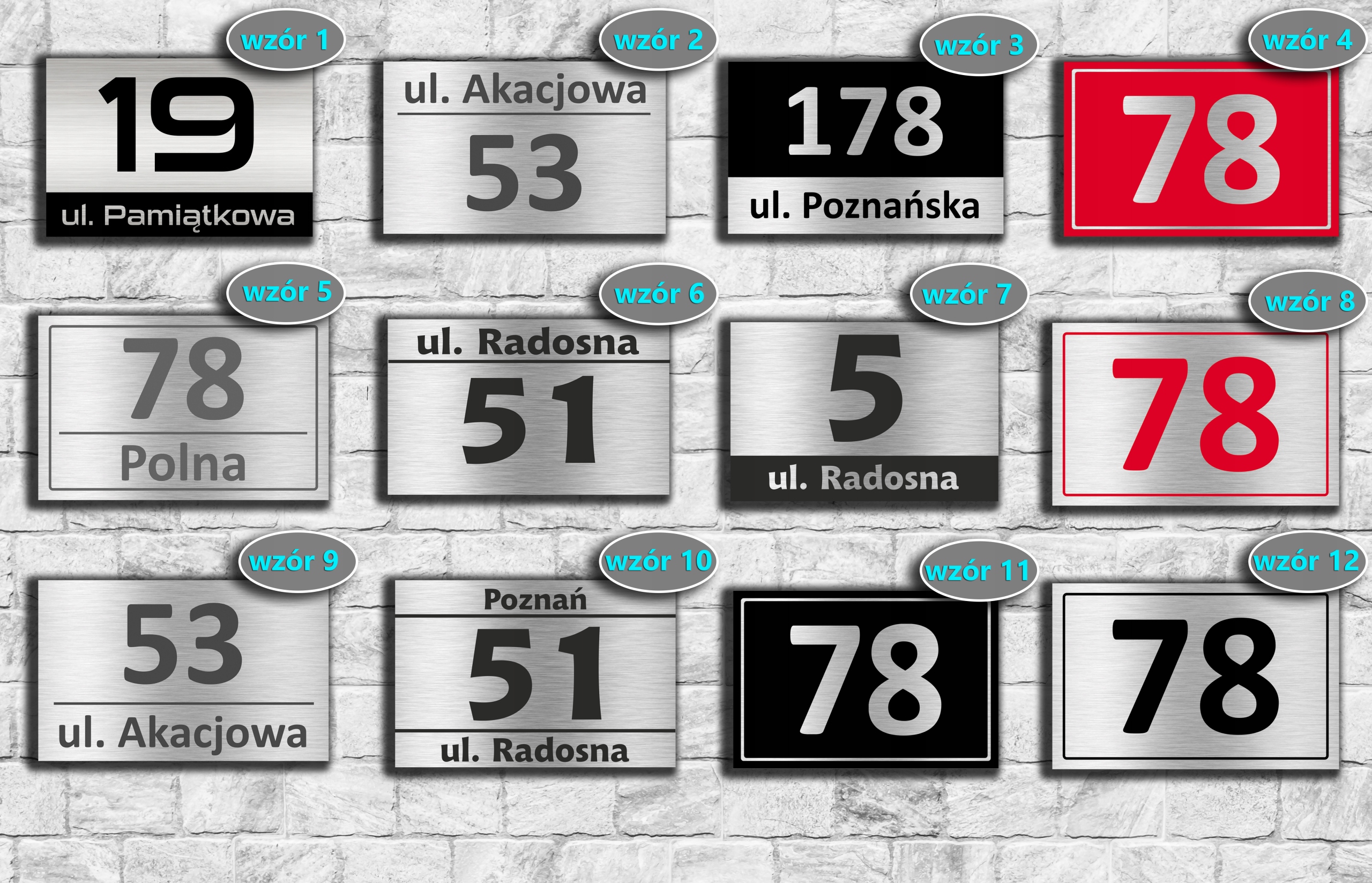 Tabliczka z numerem na płot ogrodzenie działkę Marka inna