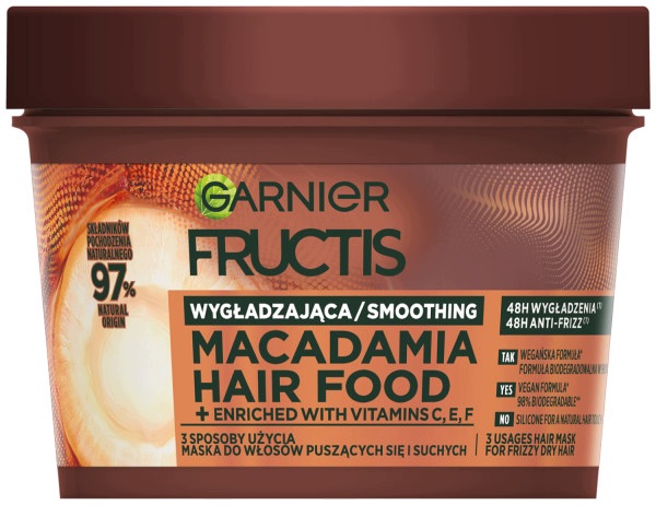 Garnier Fructis Macadamia Hair Food vyhlazující maska 400 ml