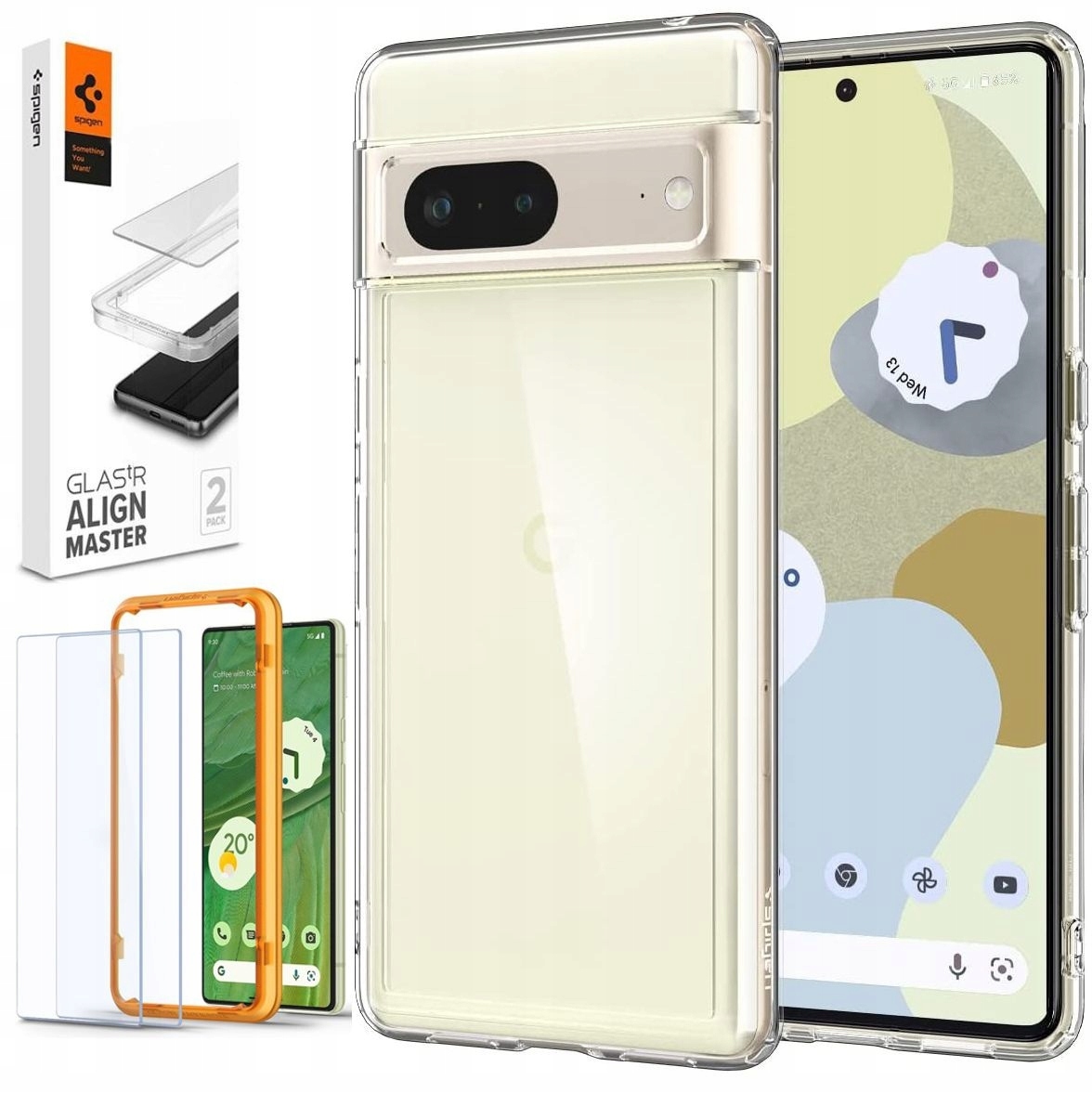 

Etui 2x Szkło do Google Pixel 7, Spigen Uh Clear