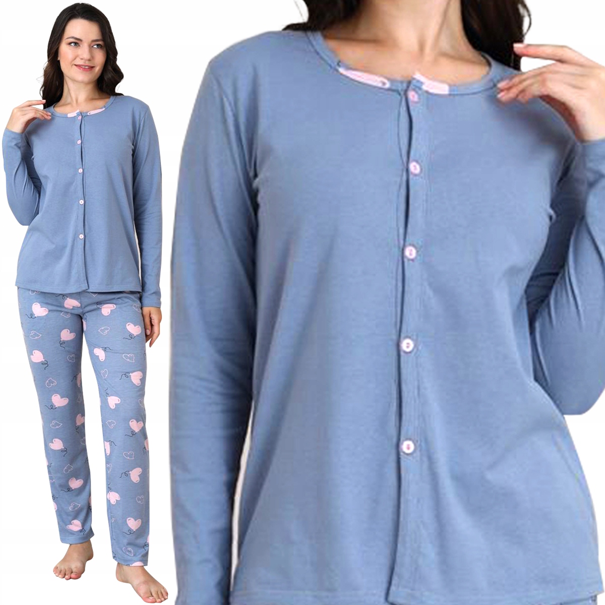 ElegantePrecio пижамы Женские хлопок синий