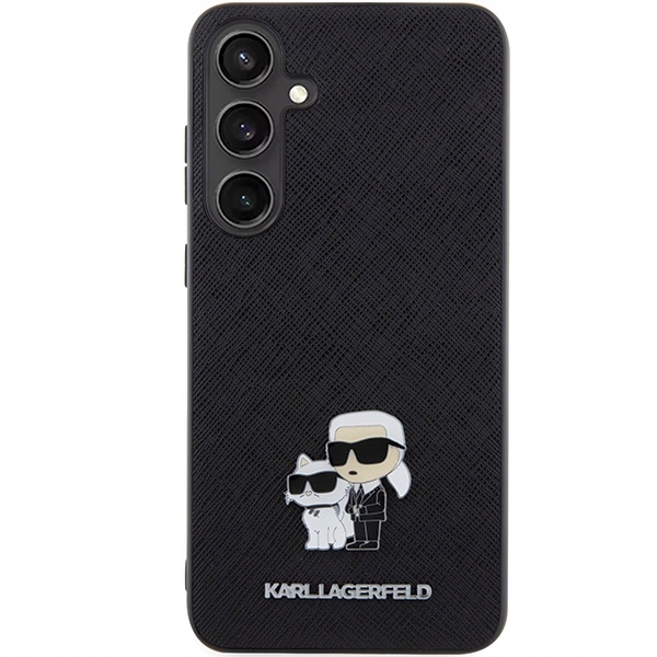 Karl Lagerfeld Saffiano Karl Choupette Metal Pin Pouzdro pro Samsung Galaxy S24