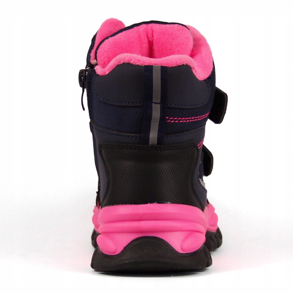 ŚNIEGOWCE DZIEWCZĘCE BUTY OCIEPLANE ZIMOWE WEŁNA FUTERKO RZEPY ODBLASKI 32 Długość wkładki wew. 20 cm
