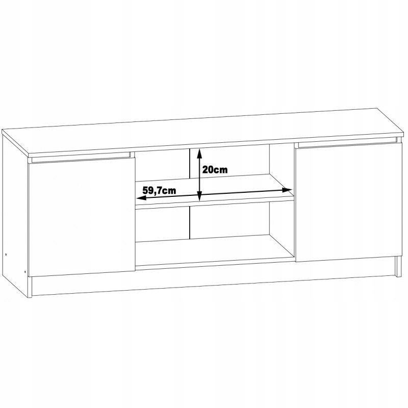 SZAFKA RTV STOLIK pod TELEWIZOR 140cm MEBLE KOMODA Montaż meble do samodzielnego montażu