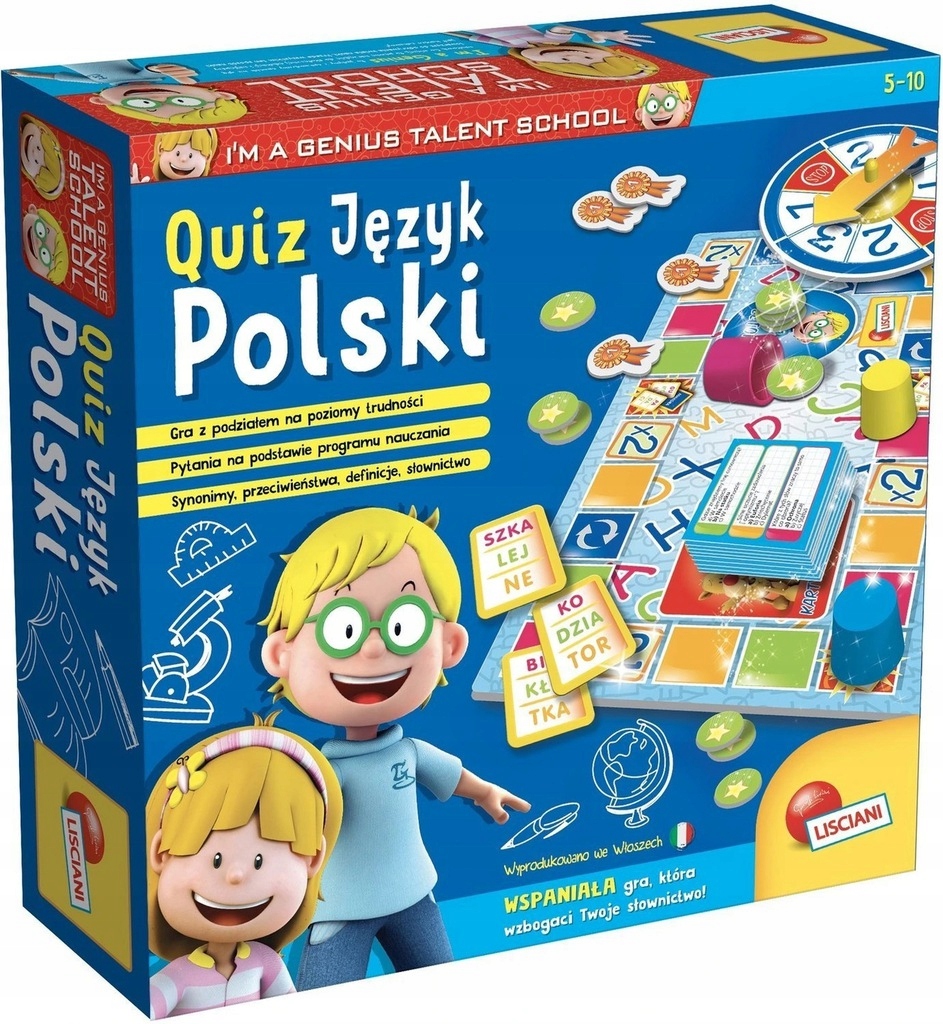 GRA QUIZ JĘZYK POLSKI EDUKACYJNA MAŁY GENIUSZ