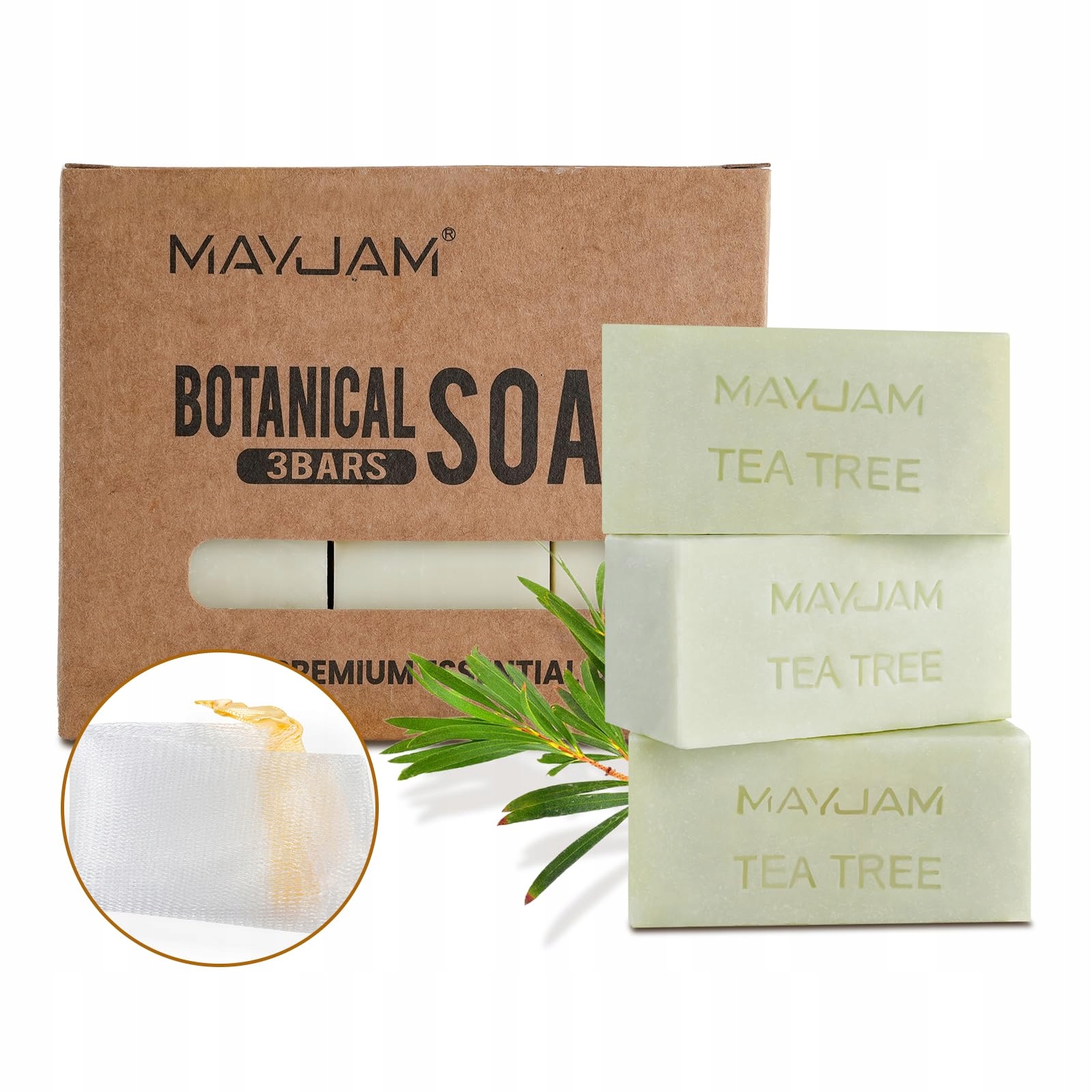 May Jam Teebaum L Kostkové mýdlo 3x100 g Přírodní oleje na obličej a tělo