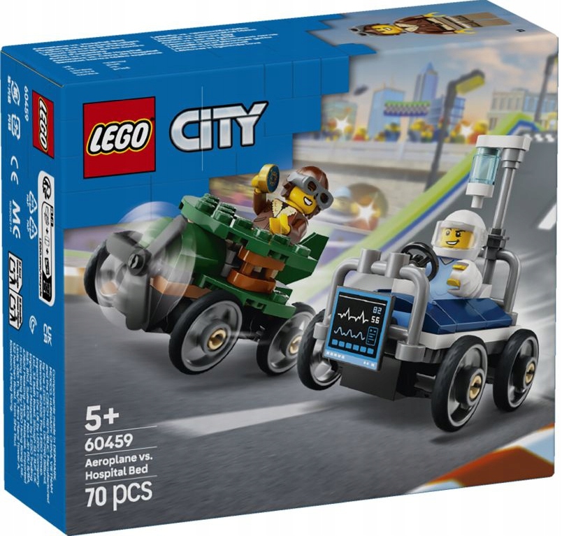 Lego City Sada závodních aut: letadlo versus nemocniční lůžko