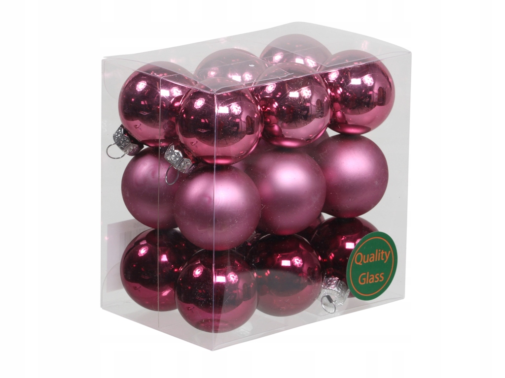 

Bombki szklane zawieszka Odcienie Fuksji Box