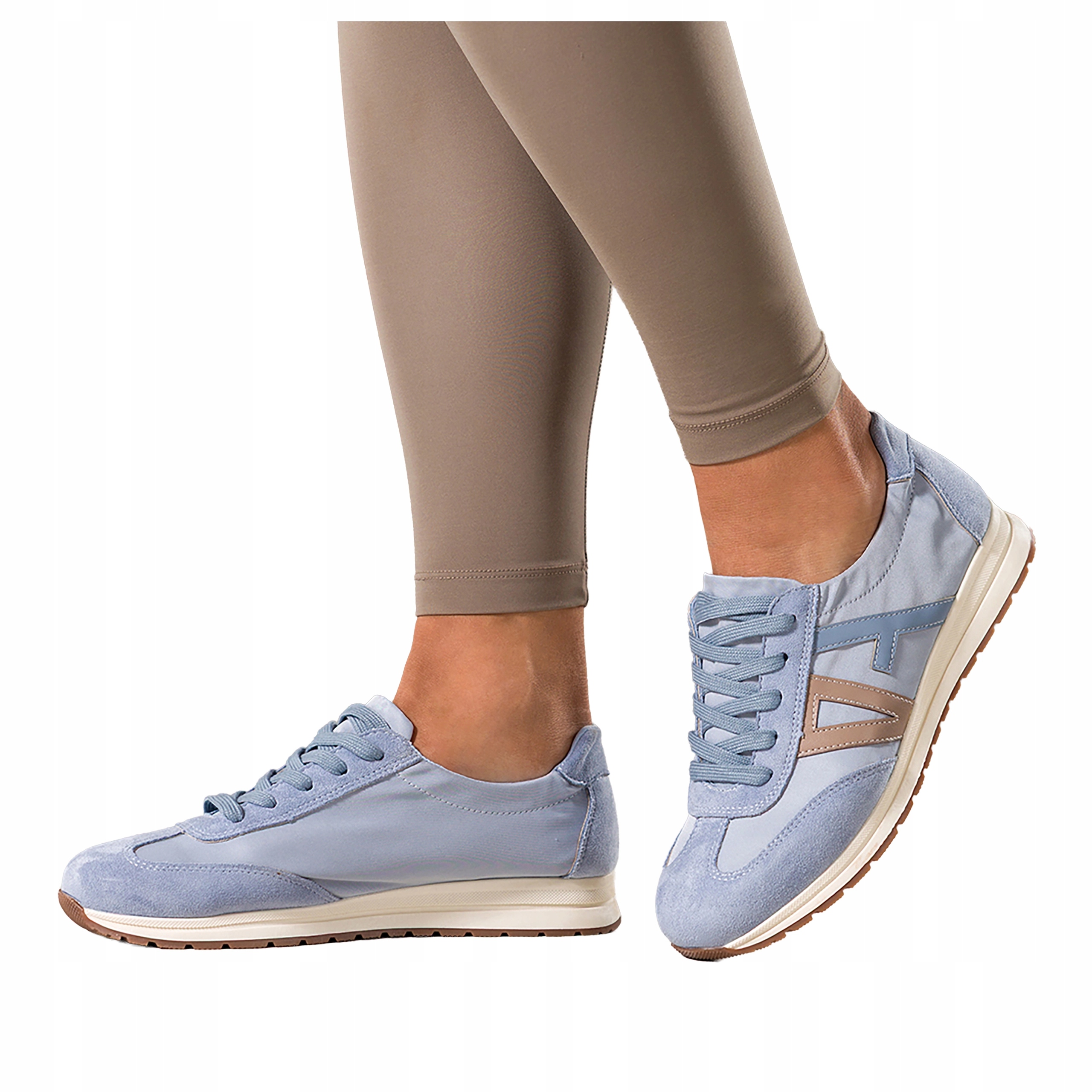 Sneakersy Modré Dámské Sportovní Béžové Šněrovací Vložky Lehké vel 36