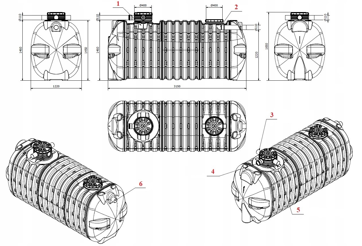 Zbiornik na wode deszczową AB 4000 l Moja Woda Marka Aquabin