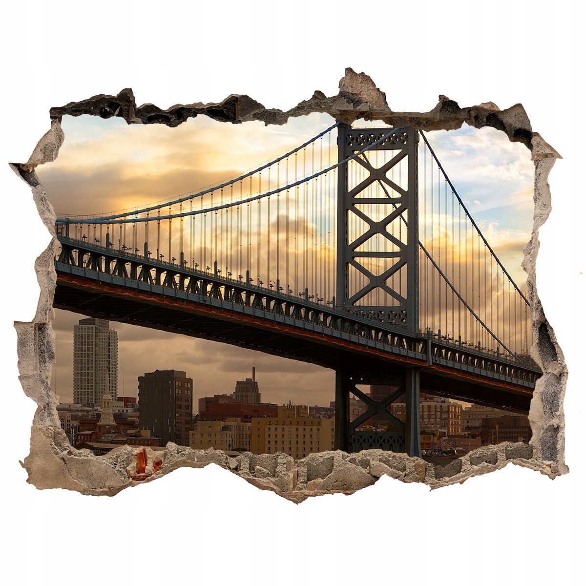 

Fototapeta dziura na ścianę 3d Most Philadelphia