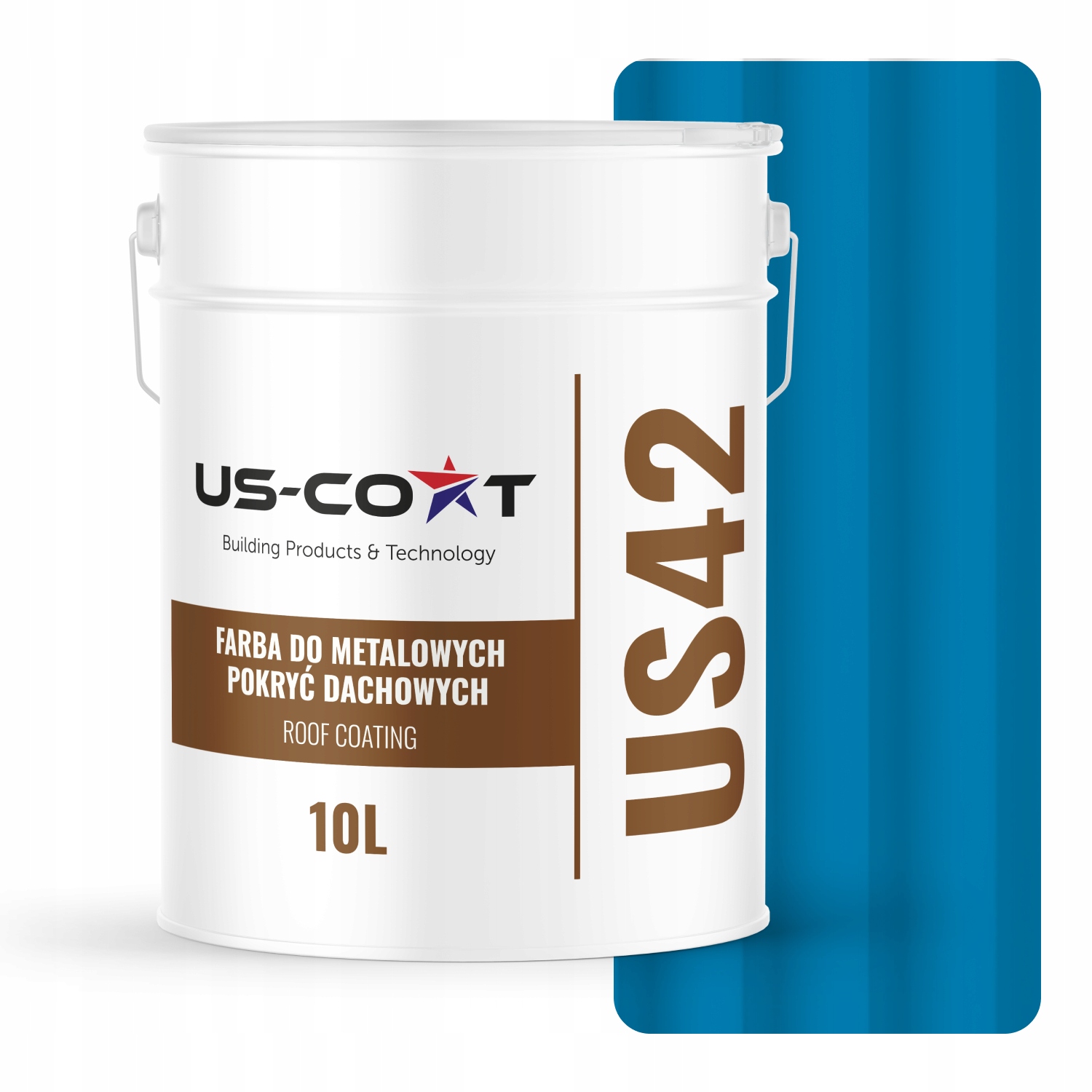 Farba Na Strechu Z Plechu Pozinkovaná Oceľ Trvanlivá Modrá RAL5015 10L Satén