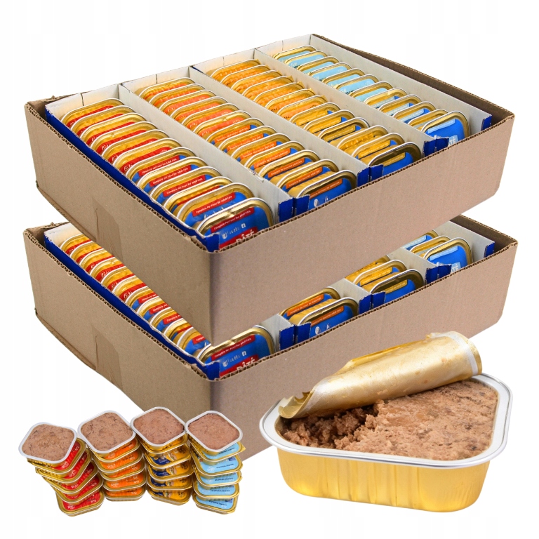Krmivo Vlhké pro kočky Paštiky Balíček 4 příchutí Mix 96 ks x 100 g