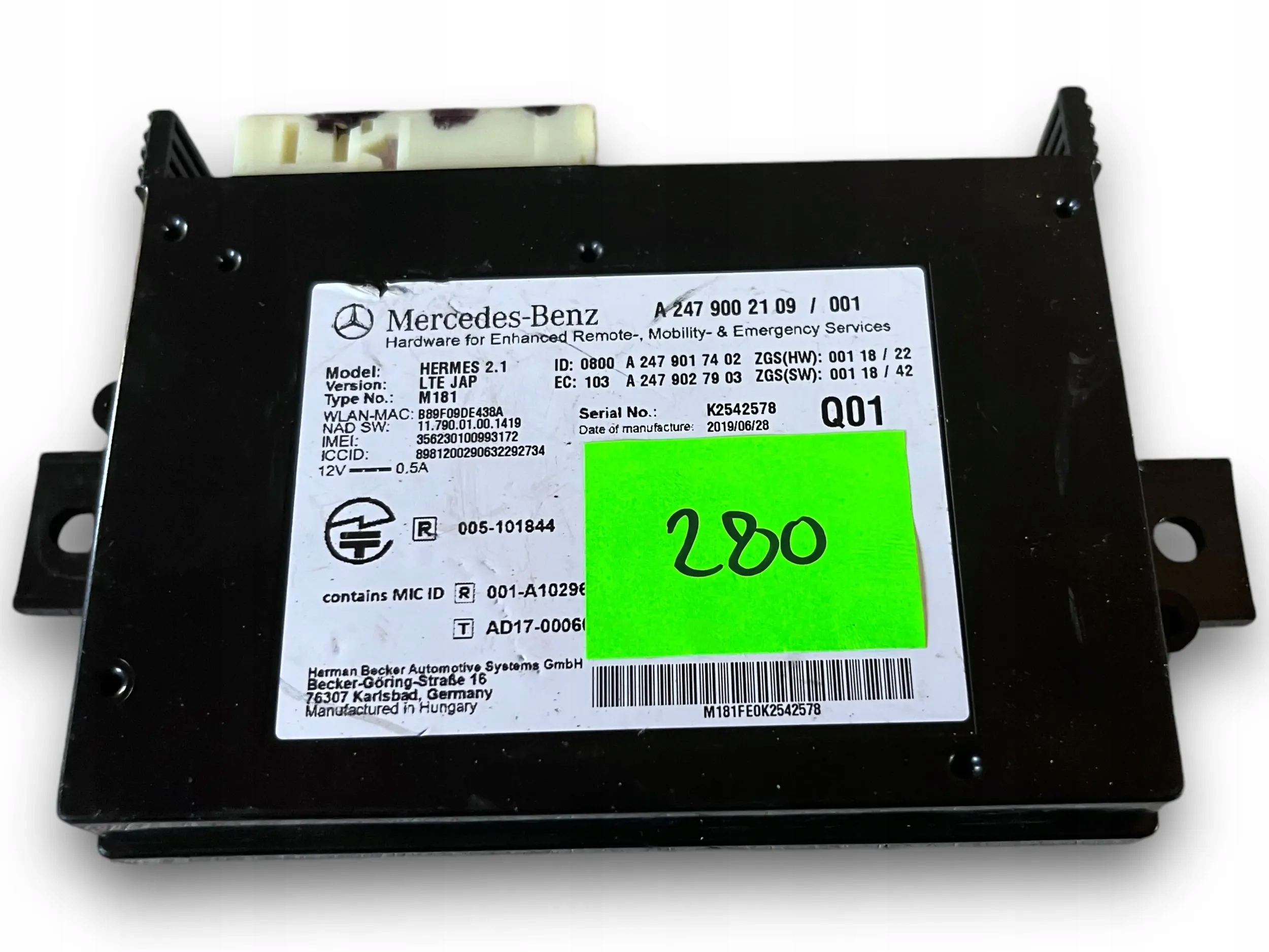 MERCEDES W247 control unit TELEMATIK 2479002109 @M
