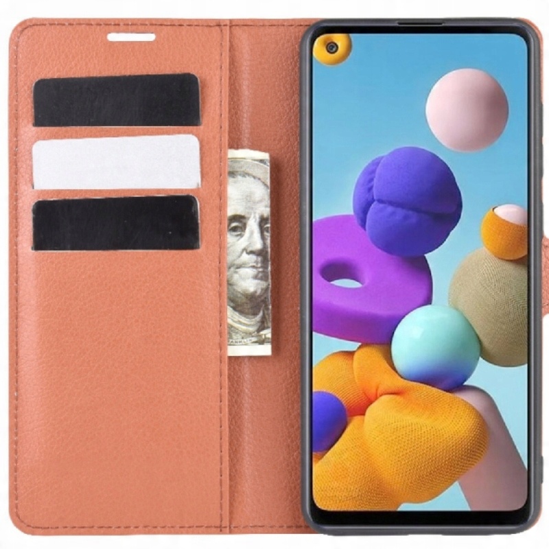 

Etui Z Klapką Portfel Litchi Do Galaxy A21S