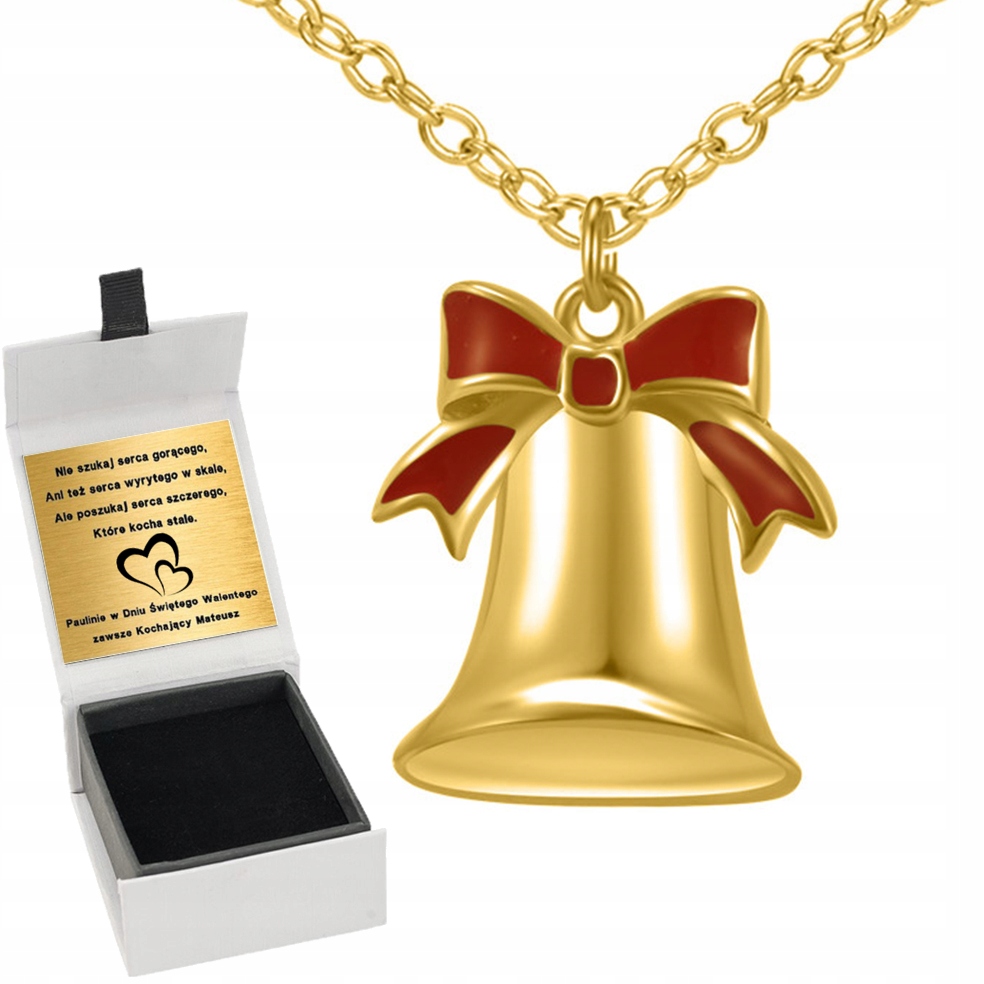 Zlatý Náhrdelník Pozlacený Zvonek Pro Ženu Stříbro 925 Na Vánoce Gravírování
