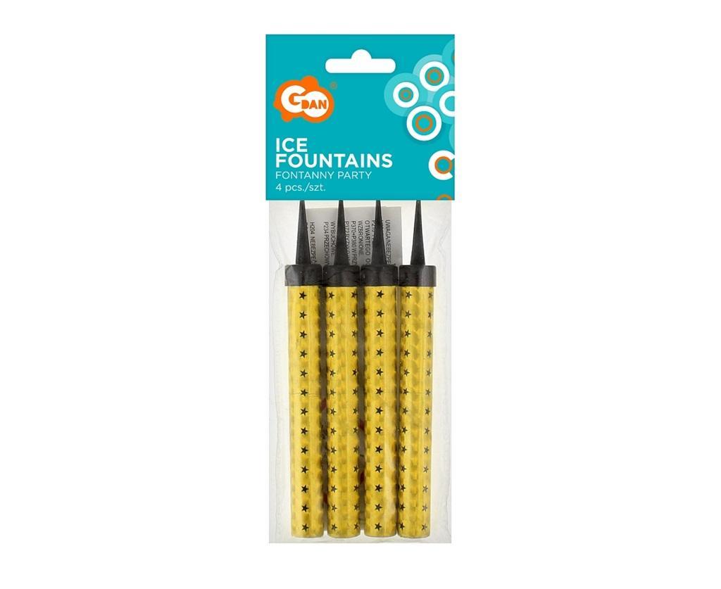 Świeczki urodzinowe na tort złote RACE Fontanny zestaw rac 12cm 4szt EAN (GTIN) 5905548903934