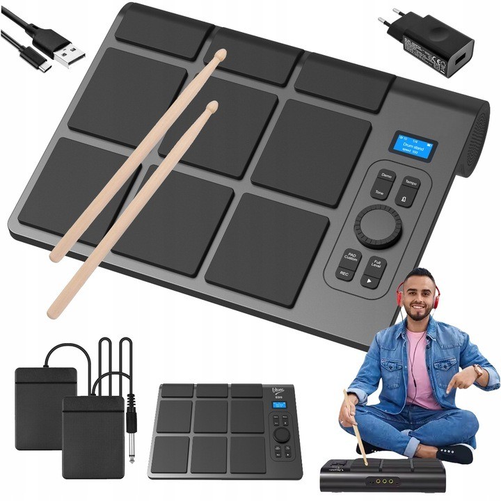 Pernosní sada elektrických bicích, Midi/pc kompatibilní – skvělý dárek!