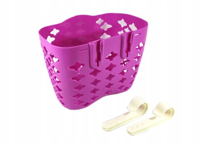 KOSZYK NA KIEROWNICĘ / ROWER - RÓŻOWY Kolor dominujący róże i fiolety