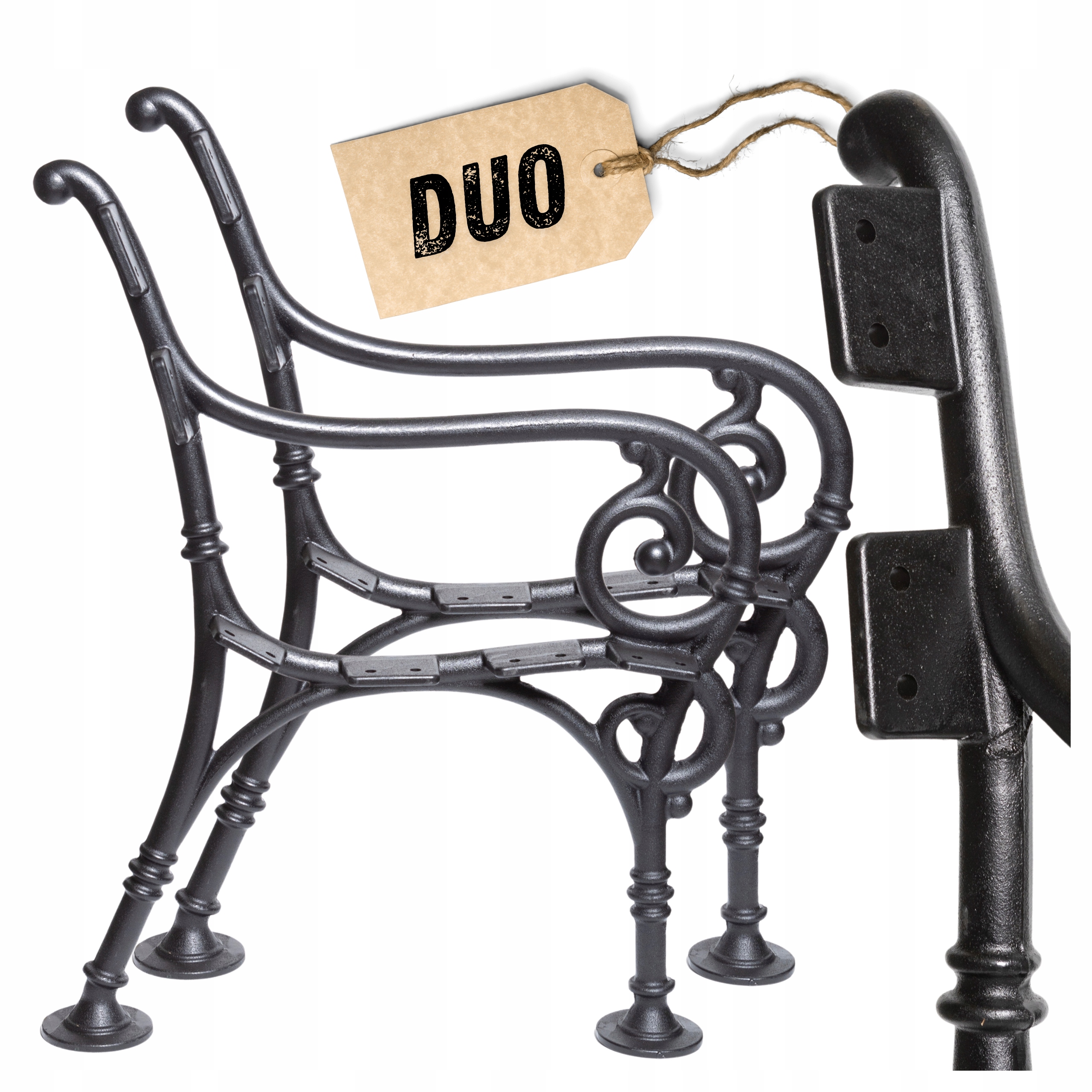 Komplet Żeliwnych nóg do Ławki Wiedeńskiej Duo do ogrodu Kawmet
