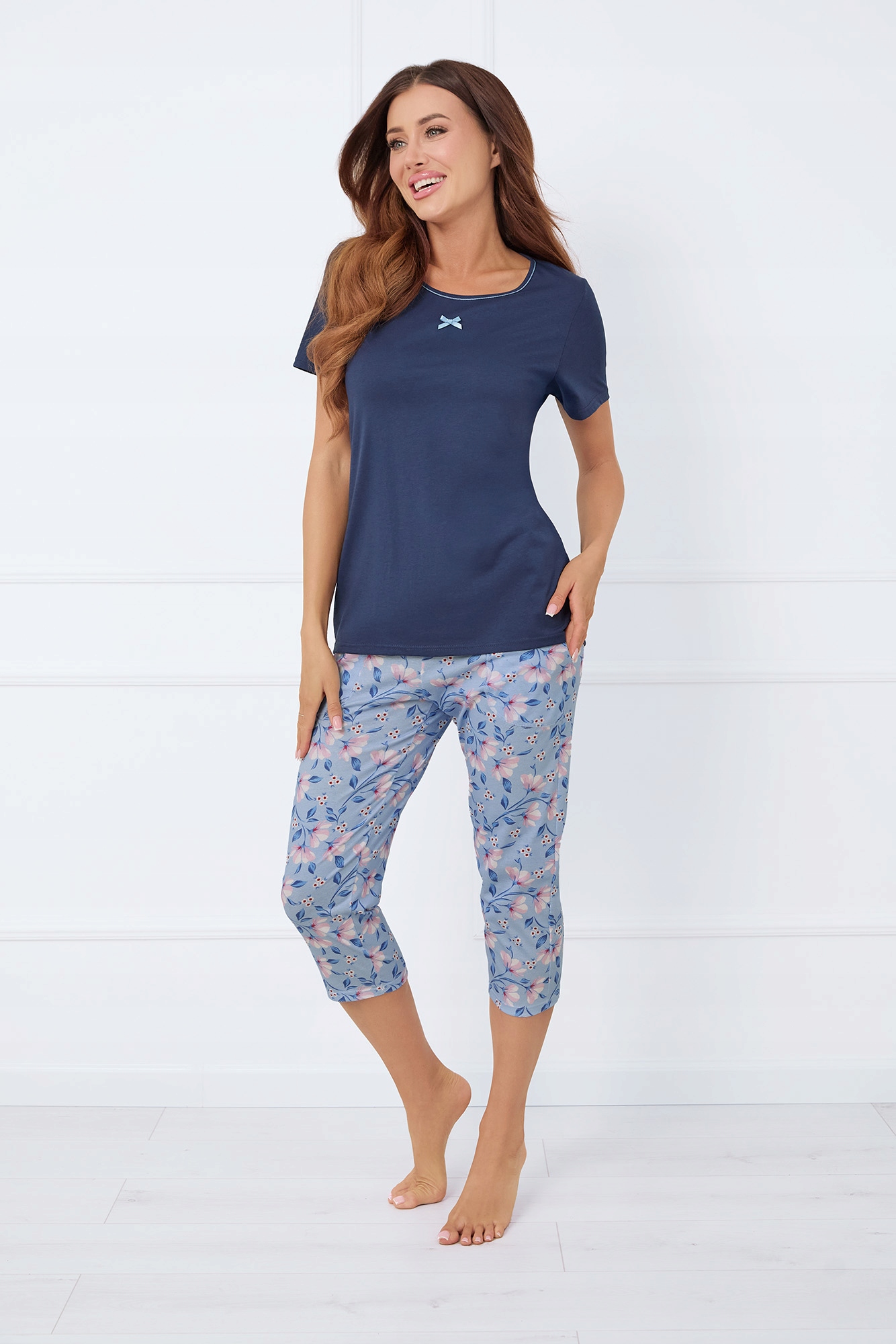 Dámské pyžamo s krátkým rukávem, 3/4 kalhoty Amara S Italian Fashion