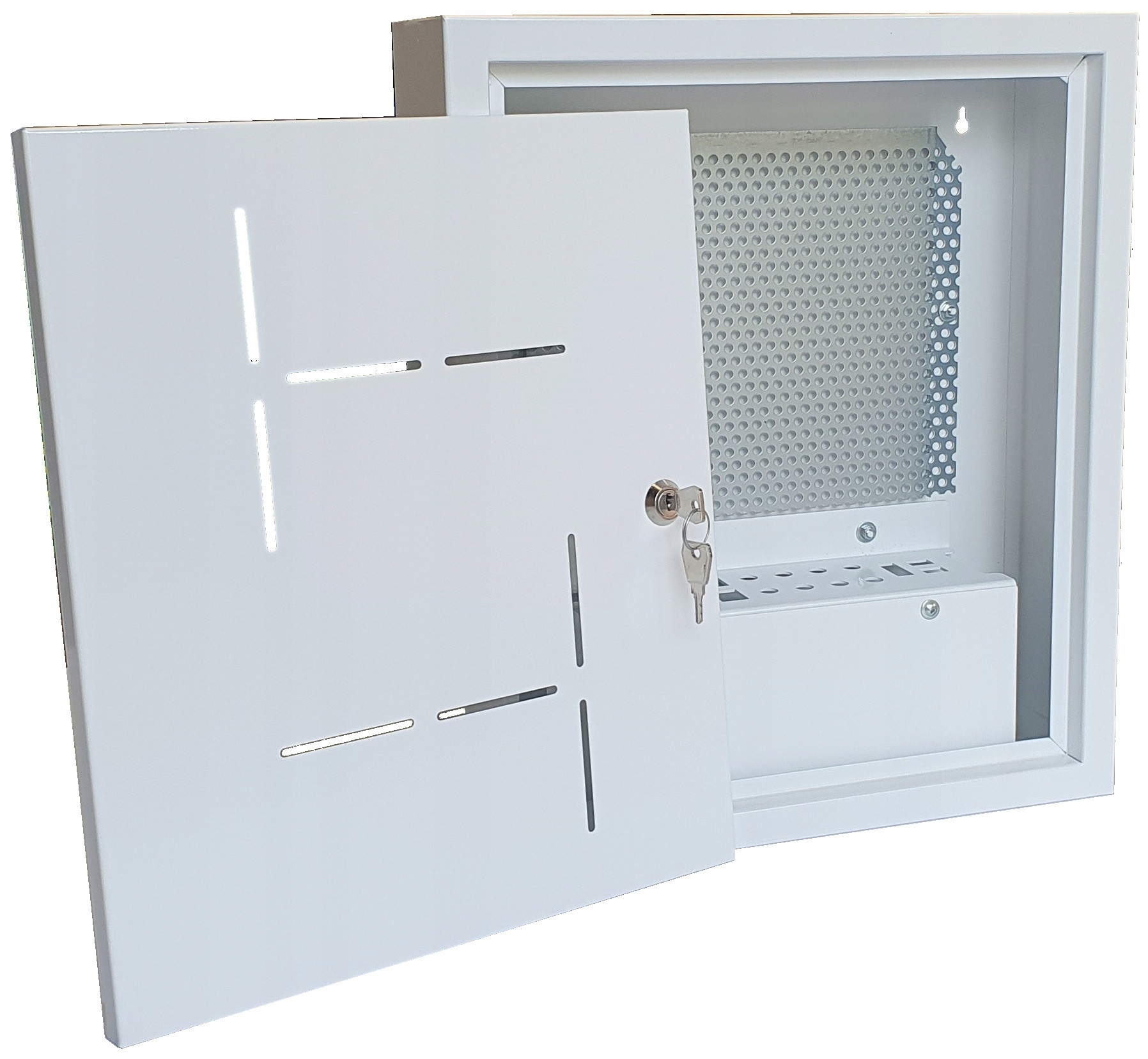 Telekomunikační Skříňka OMT-35N 35x40x10 Na Omítku Bílá Na Klíč