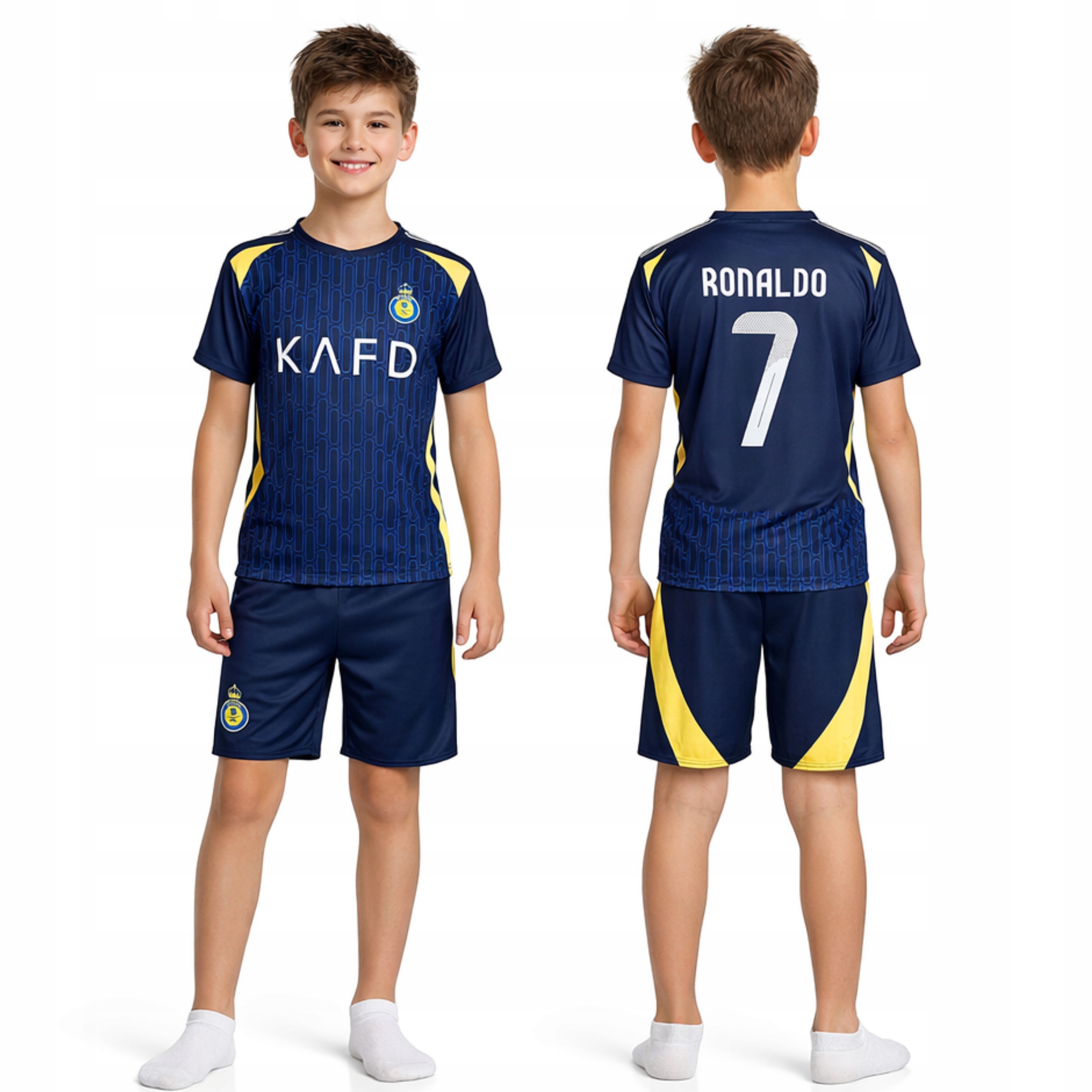Strój piłkarski Ronaldo Al-nassr Granatowy Rozmiar 140CM