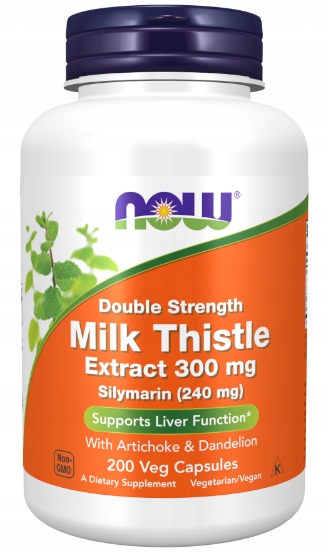 Now Foods Ostropest Plamisty 300mg Mniszek 100mg Karczoch 50mg 200 vegekaps