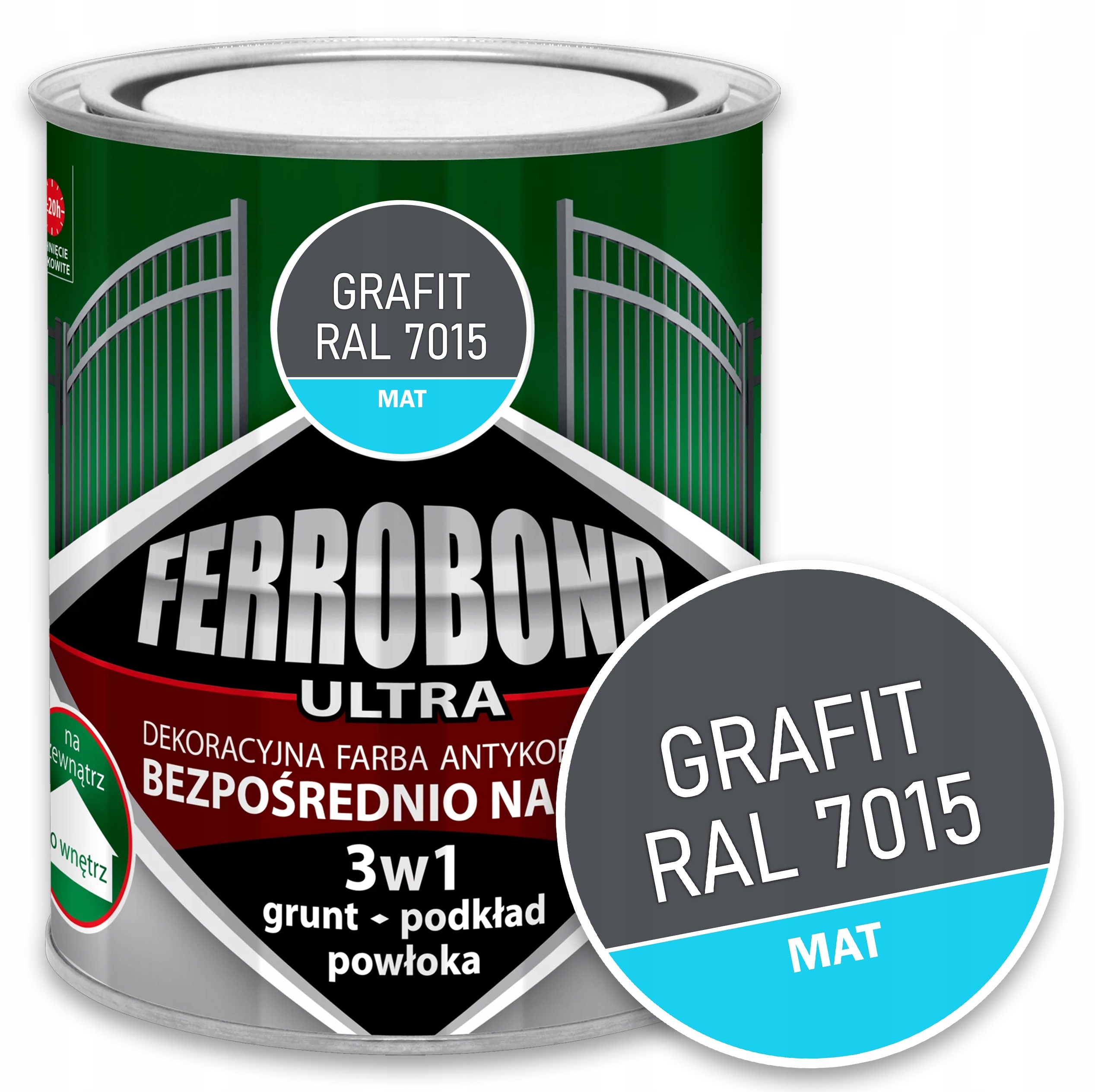 Jurga Ferrobond Farba Na Rdzę Grafit Mat Ral 7015