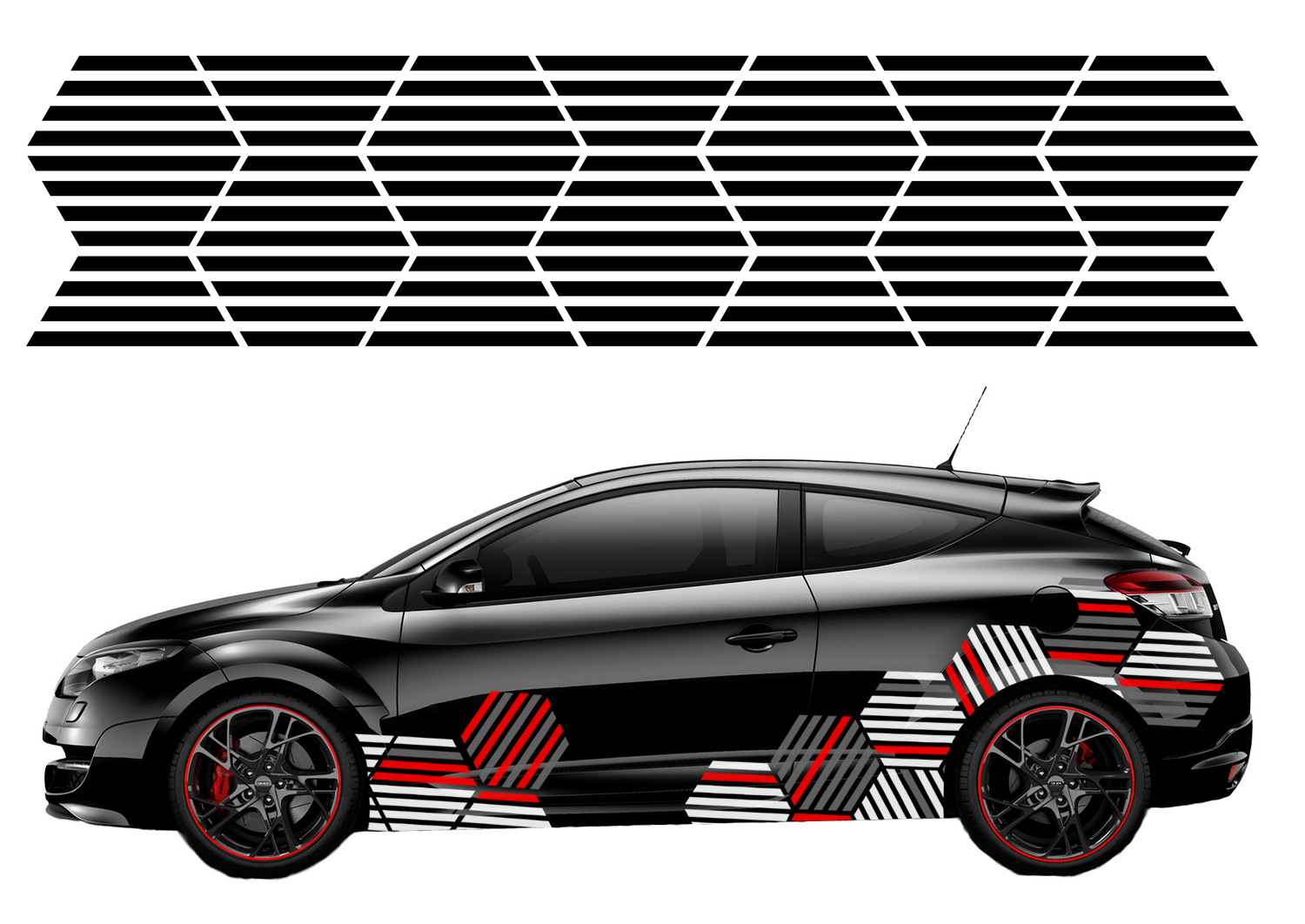 Nálepka Motív Na Auto Hexagen Pásky 180x44cm 2X