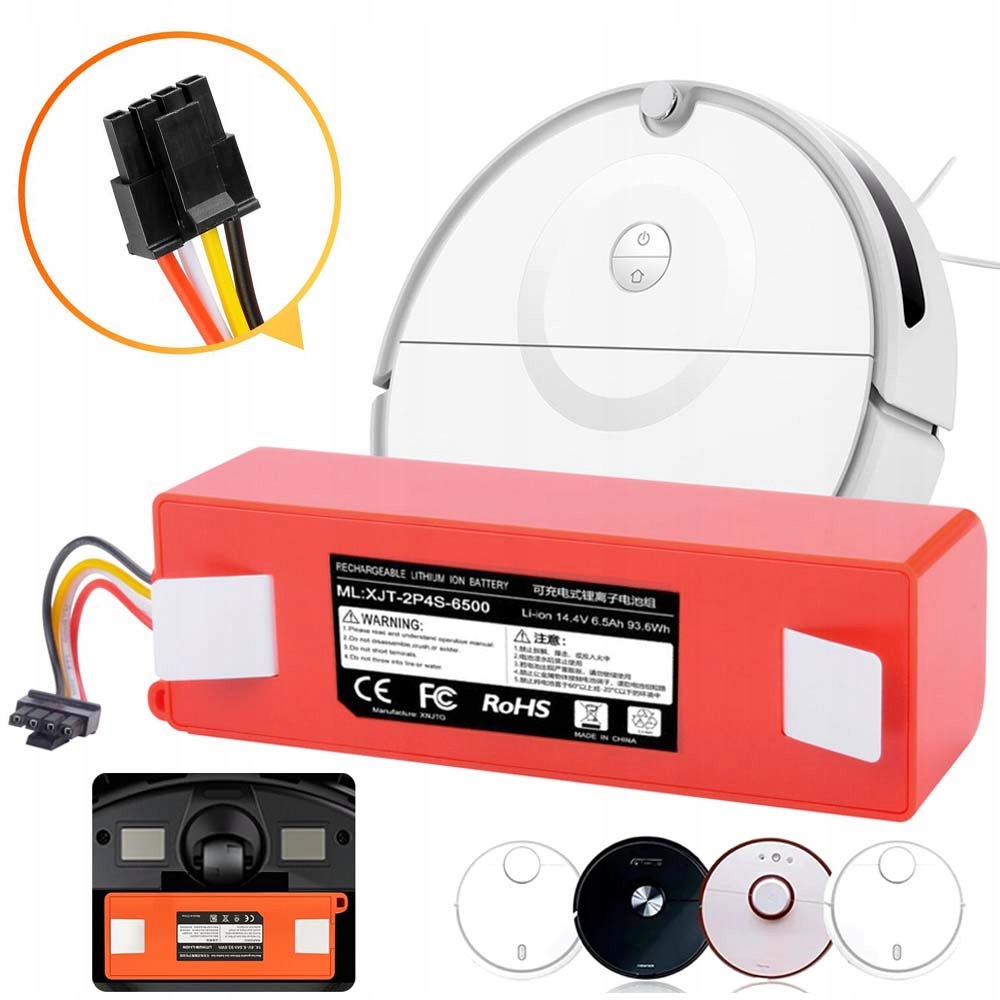 Baterie Pro Xiaomi Roborock S50 S51 S55 14.4V 6500MAH Náhradní Akumulátor