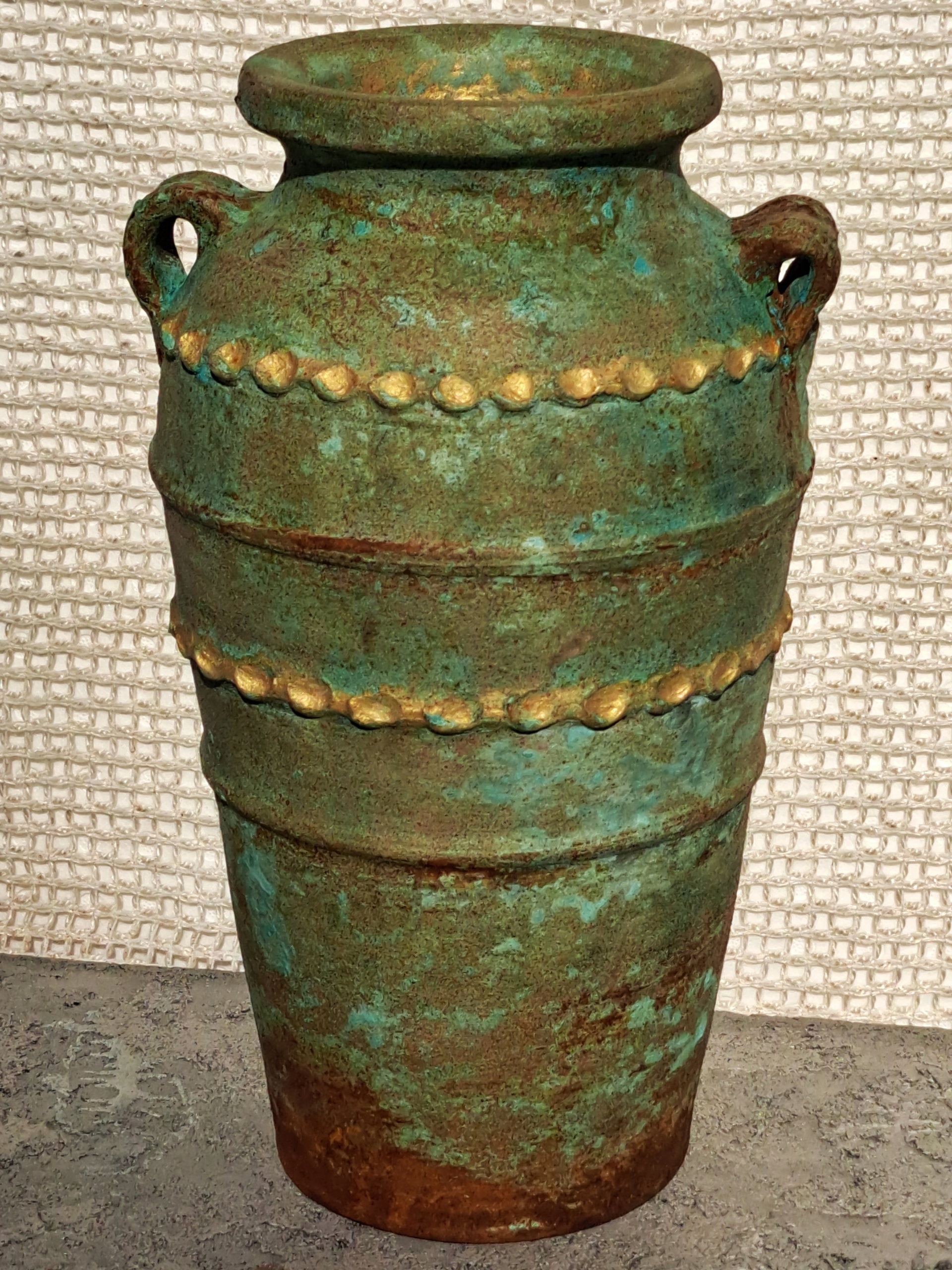 AMFORA GRECKA DZBAN GLINIANY RDZA PATYNA HEXA RĘKODZIEŁO Kod producenta 0111