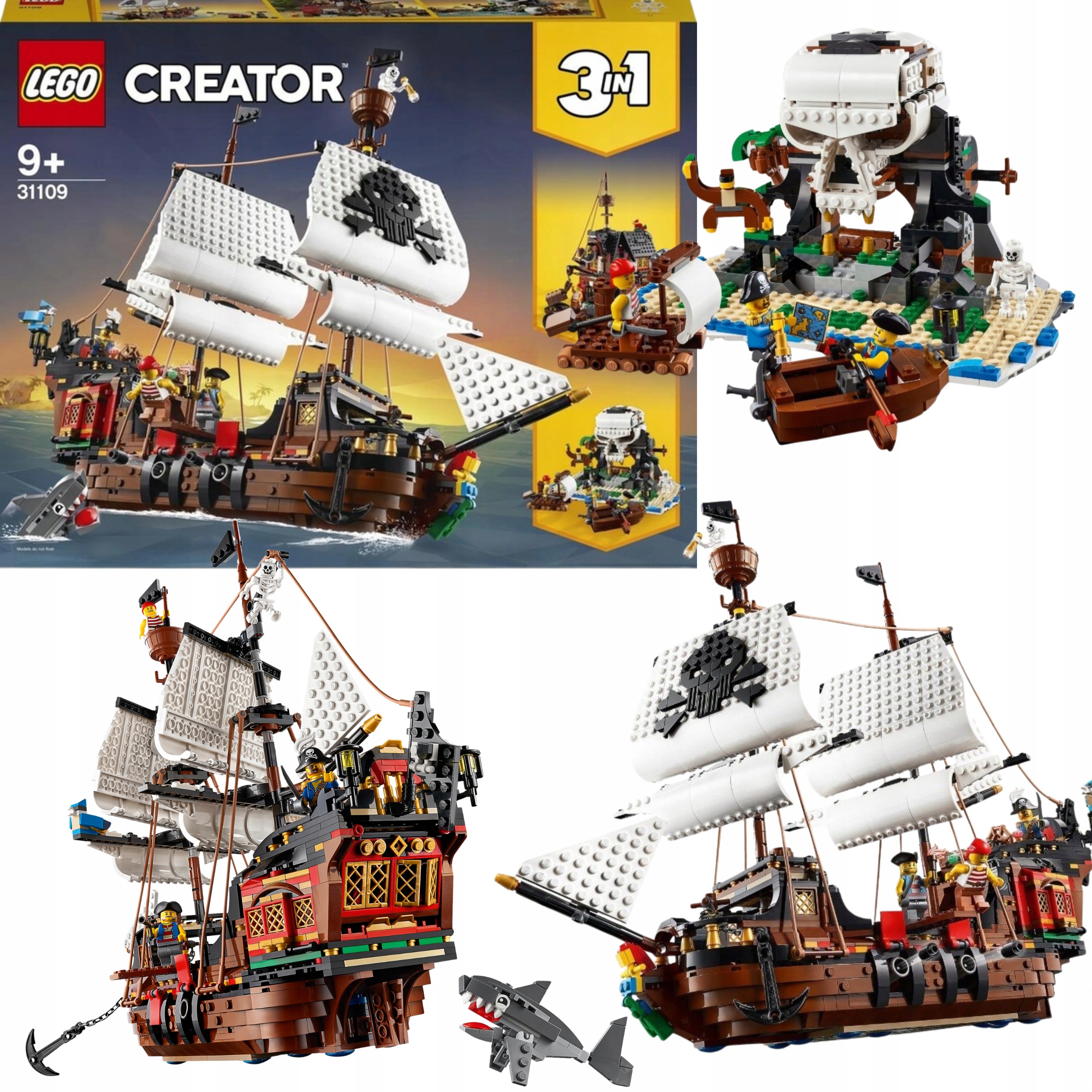 Lego Creator 3 W 1 31109 Statek Piracki Karczma Wyspa Czaszek Piratów 3IN1
