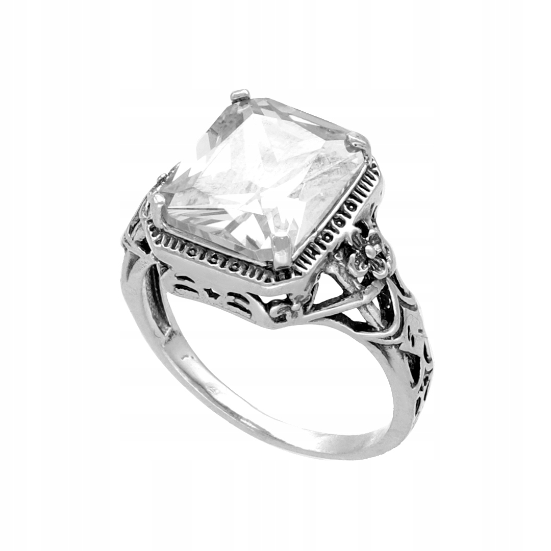 Prstýnek s bílou zirkonií, stříbro, vel.