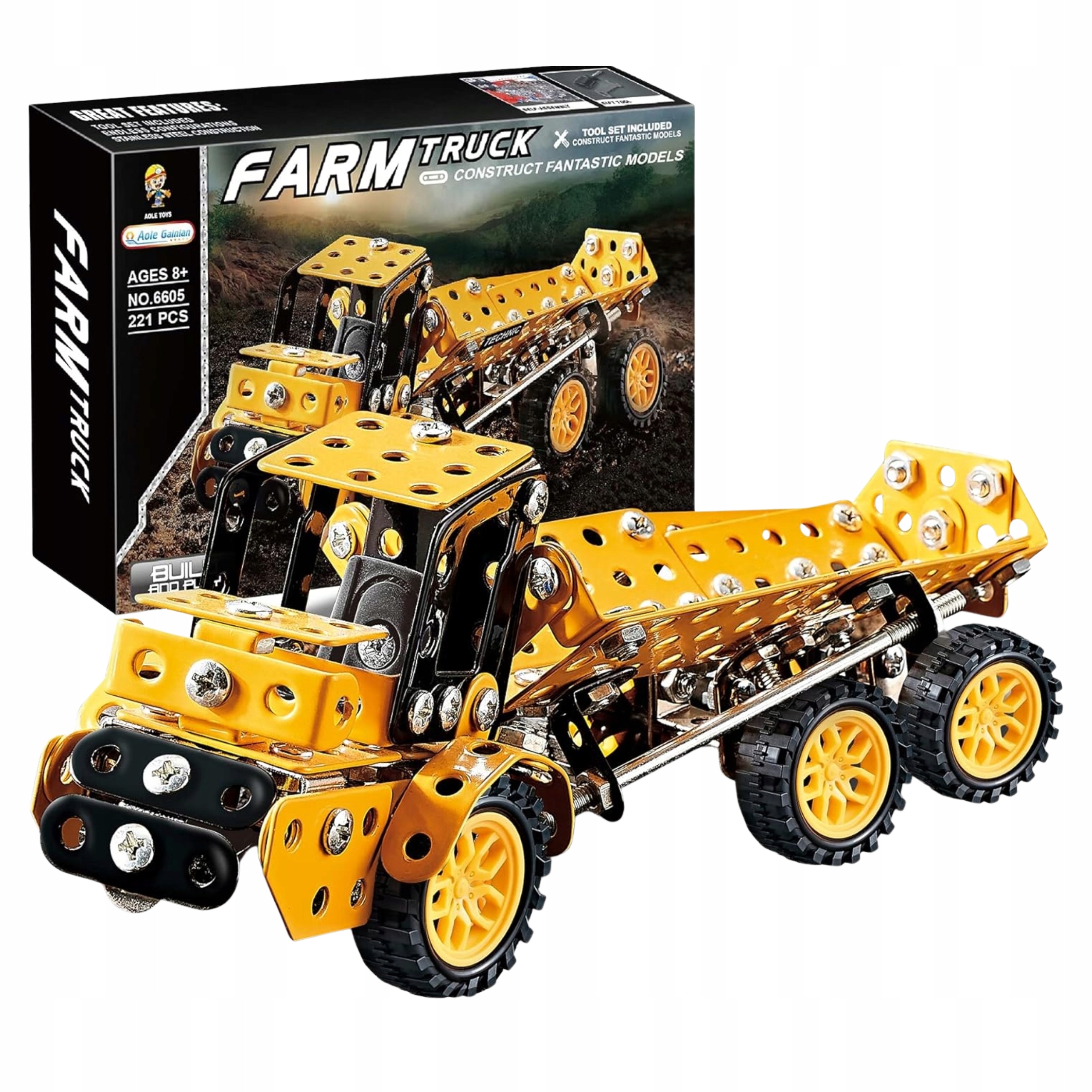 Metalowy model do składania wóz farmerski RegMag ZS-05 – 221 elementów – W zestawie