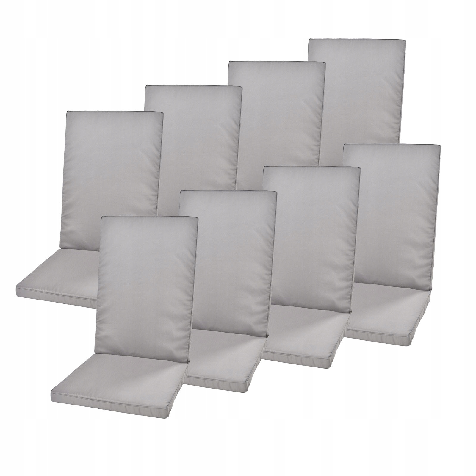 Šedé záhradné vankúše na stoličky 8ks – pohodlné a vodotesné vankúše
