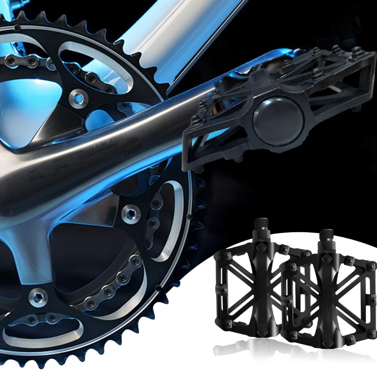 PEDAŁY ROWEROWE ALUMINIOWE ANTYPOŚLIZGOWE PLATFORMOWE MTB BMX TREKKINGOWE Waga produktu z opakowaniem jednostkowym 1 kg