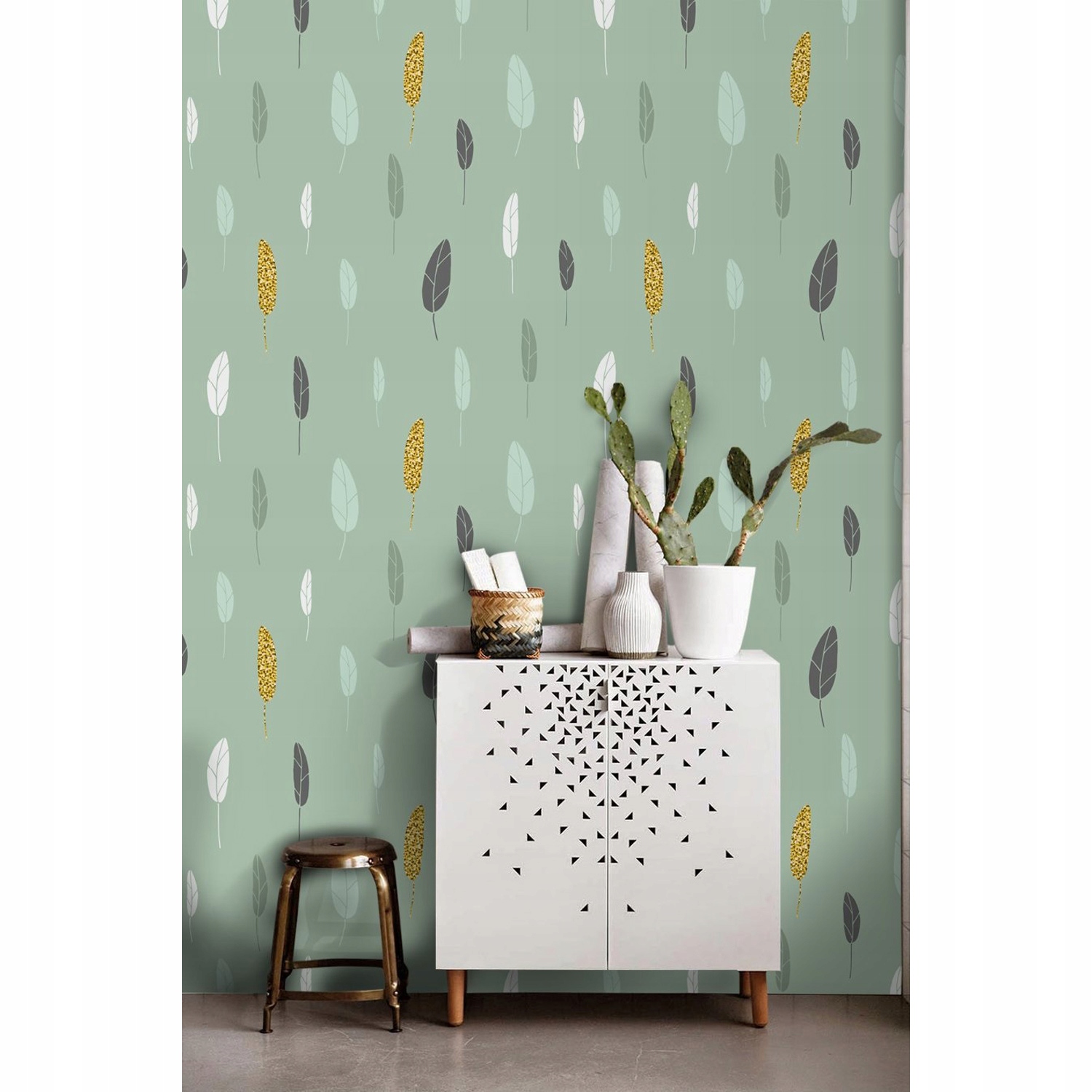 

Fototapeta ścienna Skandynawski wzór liści 250x104