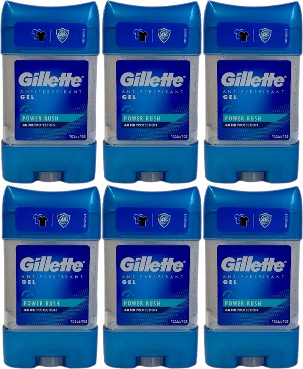 Gillette Power Rush Antiperspirant Gel 6 x 70 ml