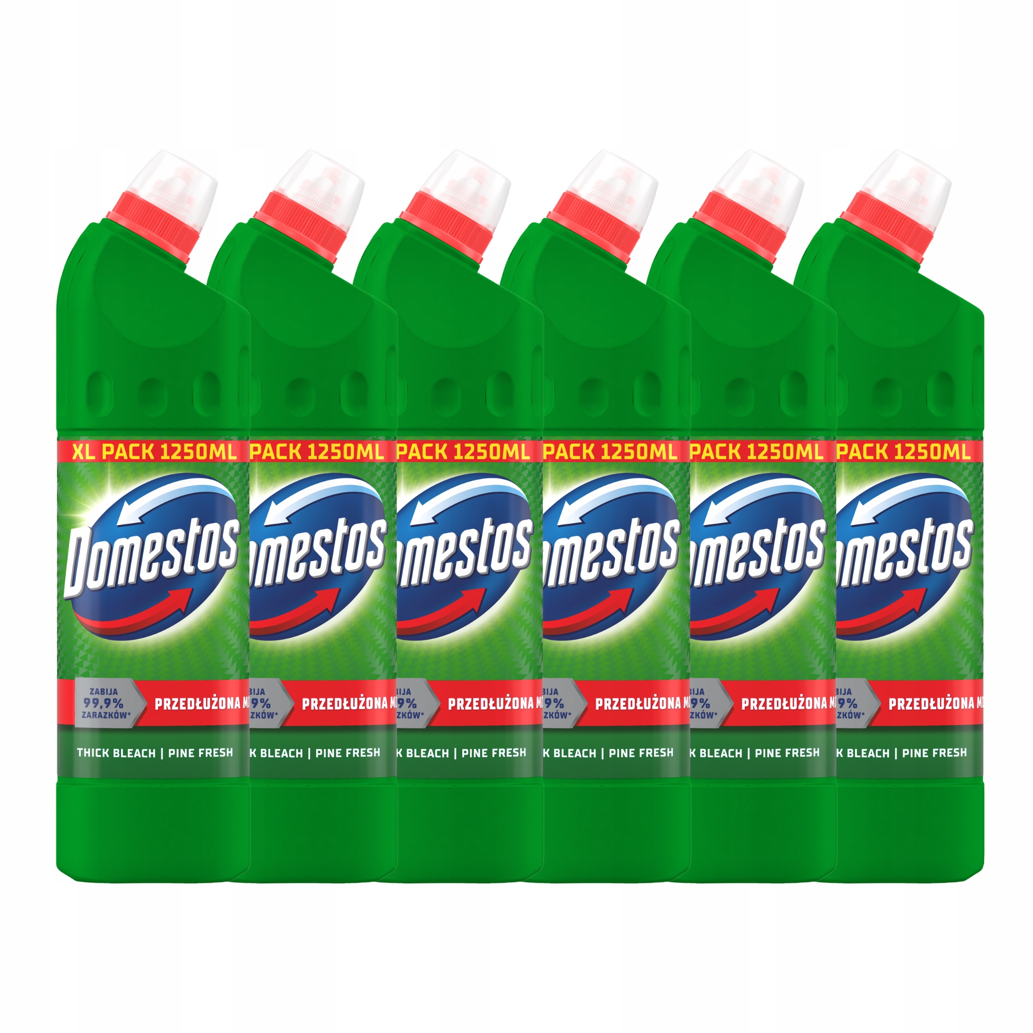 Domestos Przedłużona Moc Pine Fresh płyn dezynf. 6x1,25 l