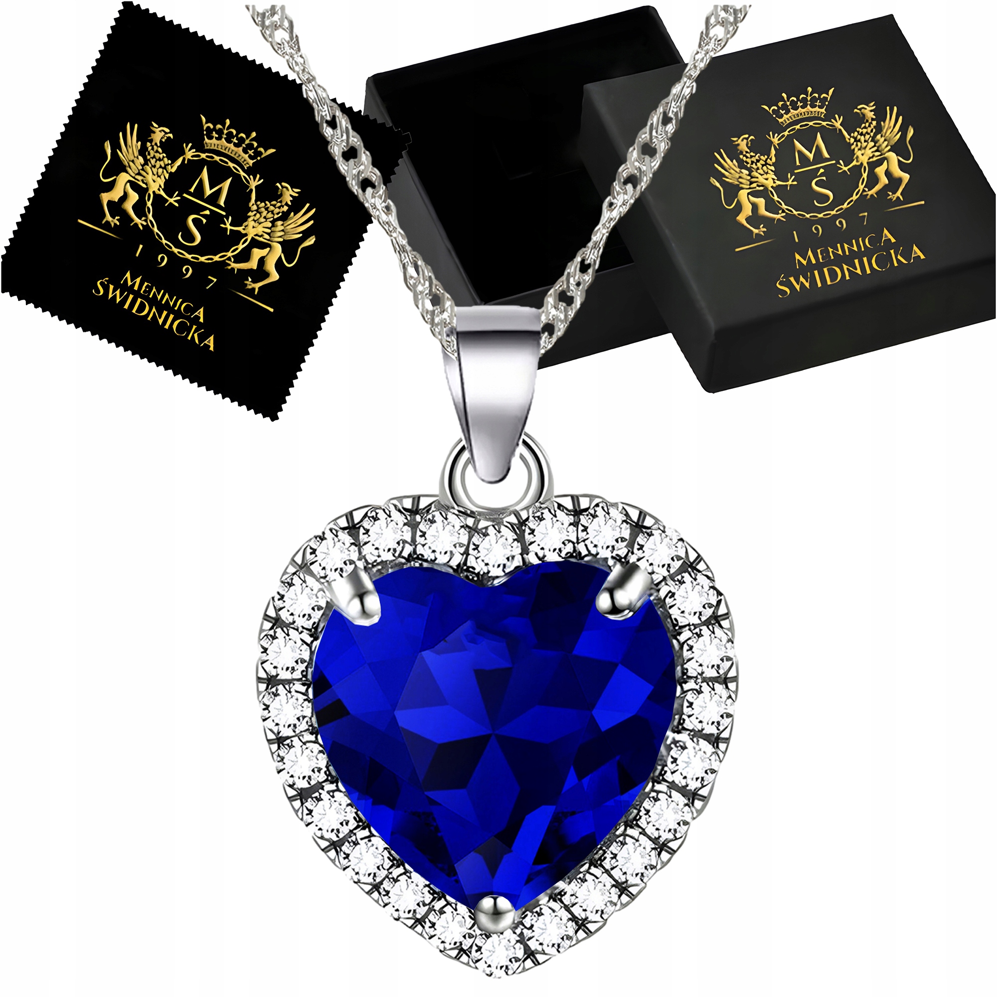 Naszyjnik Srebrny Srebro 925 Serce Łańcuszek Zawieszka Dla Żony