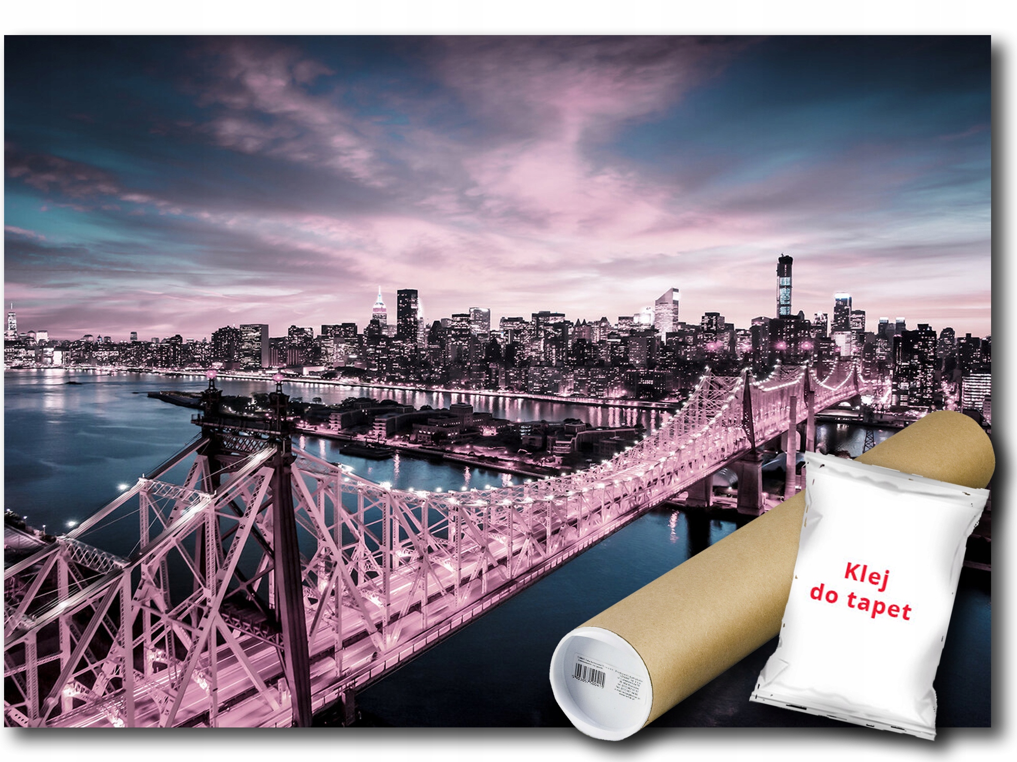Vinylová Fototapeta Mesto Pohľad New York Most Večer 254x184