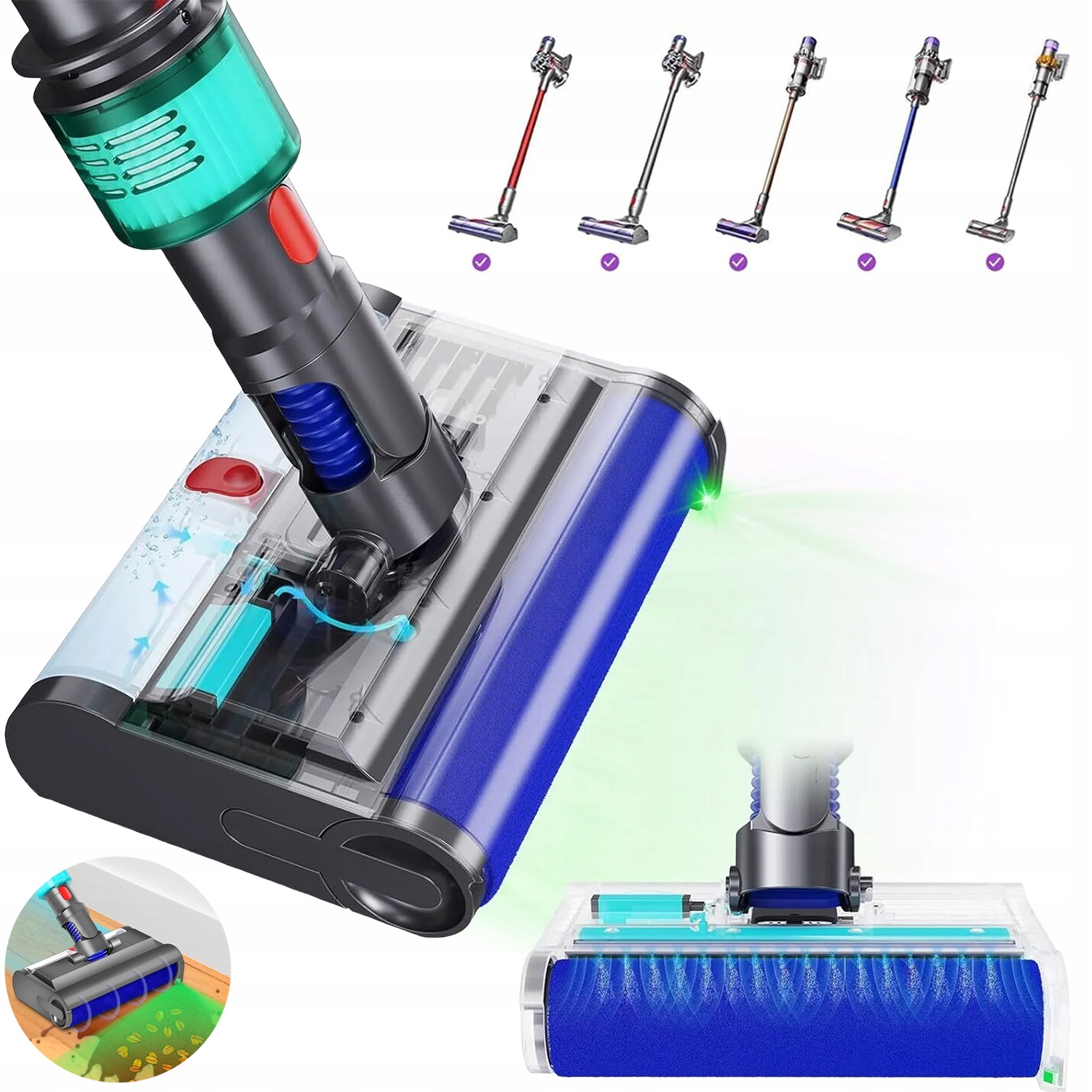 Mop Elektryczny Do Dyson V7 V8 V10 V11 V15 Do Płyt Drewno Terakota