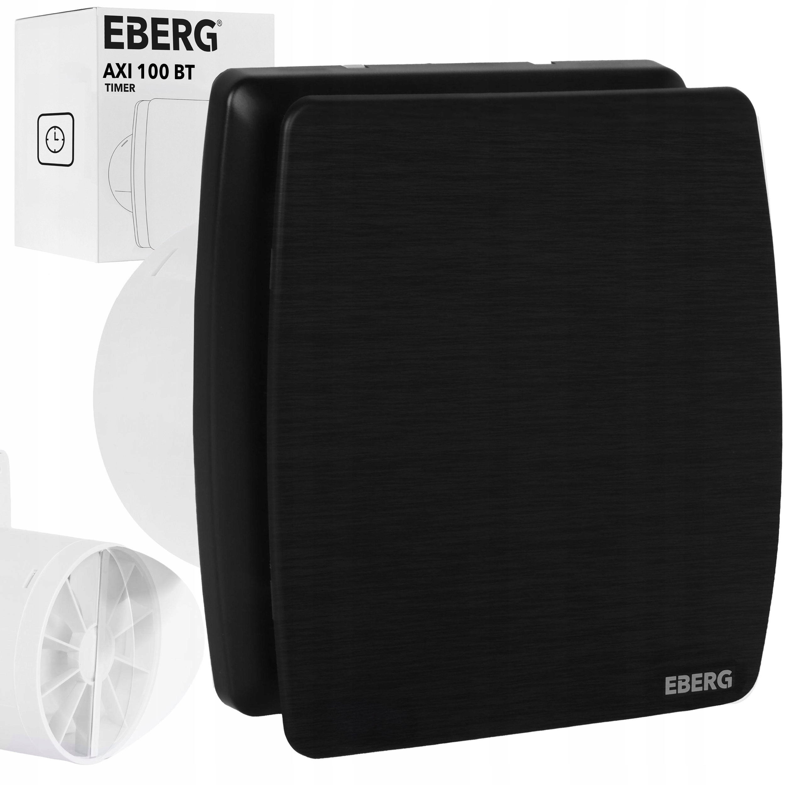 Wentylator łazienkowy Eberg Axi 100 czarny mat Timer klapa zwrotna