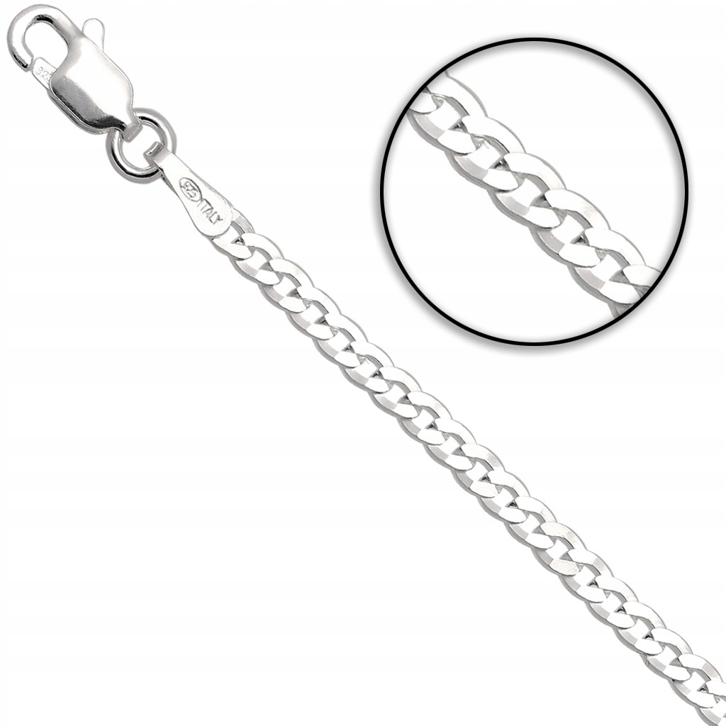 

Łańcuszek srebrny pancerka 55cm 2.1mm 925