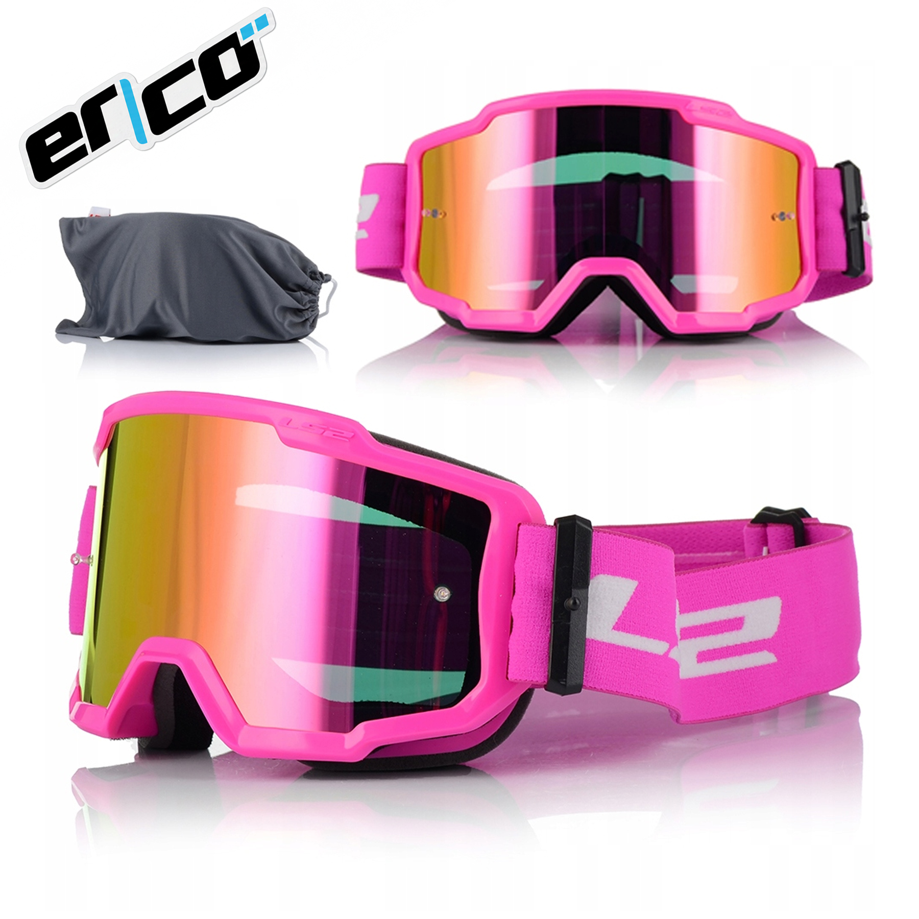 Lyžařské Brýle LS2 Charger Růžové Uv Zrcadlové Antipara Dámské Široké