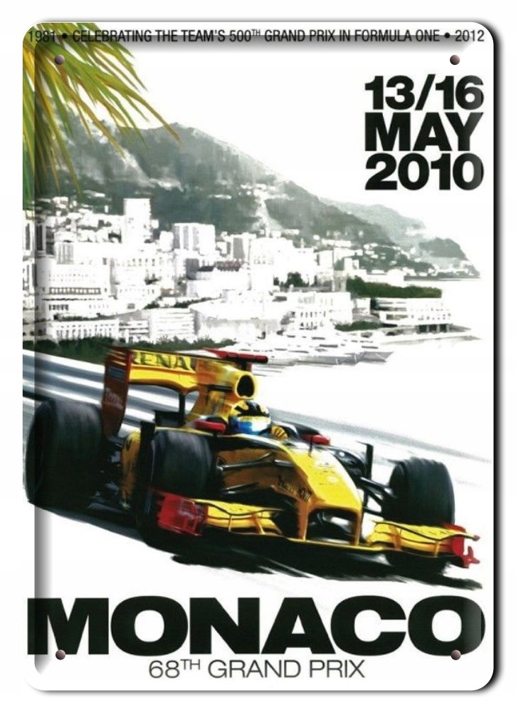 Monaco Metalowy Szyld Plakat Retro Vintage #11574
